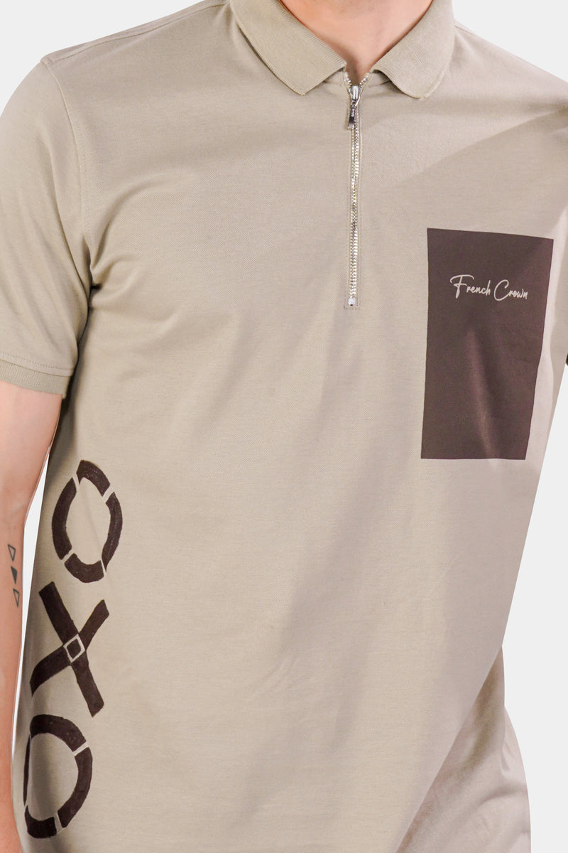 Rodeo Brown Hand Painted Premium Cotton Pique Polo