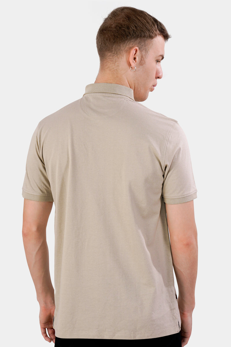 Rodeo Brown Hand Painted Premium Cotton Pique Polo