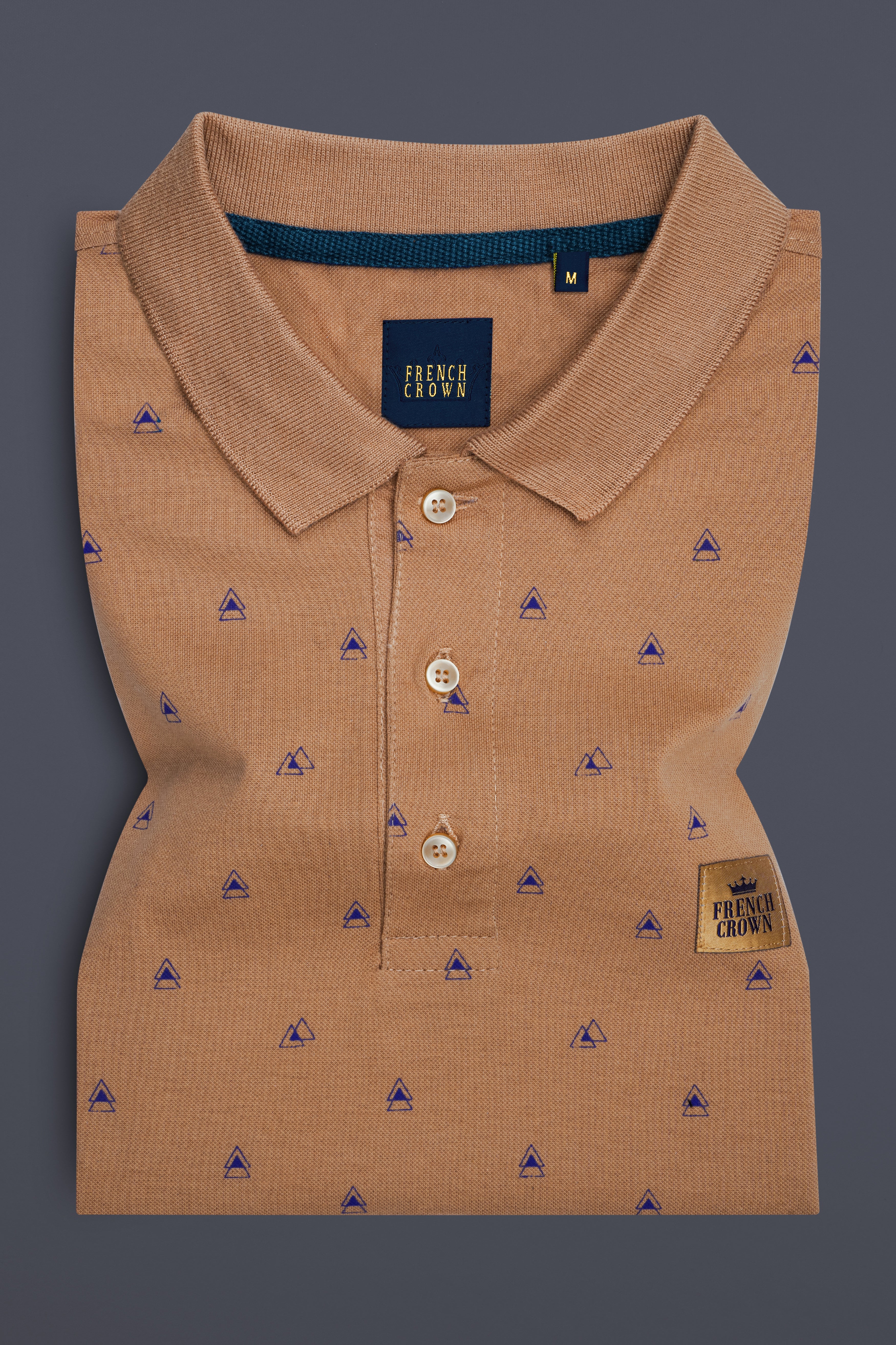 Whiskey Brown with Meteorite Purple Organic Cotton Mercerised Pique Polo
