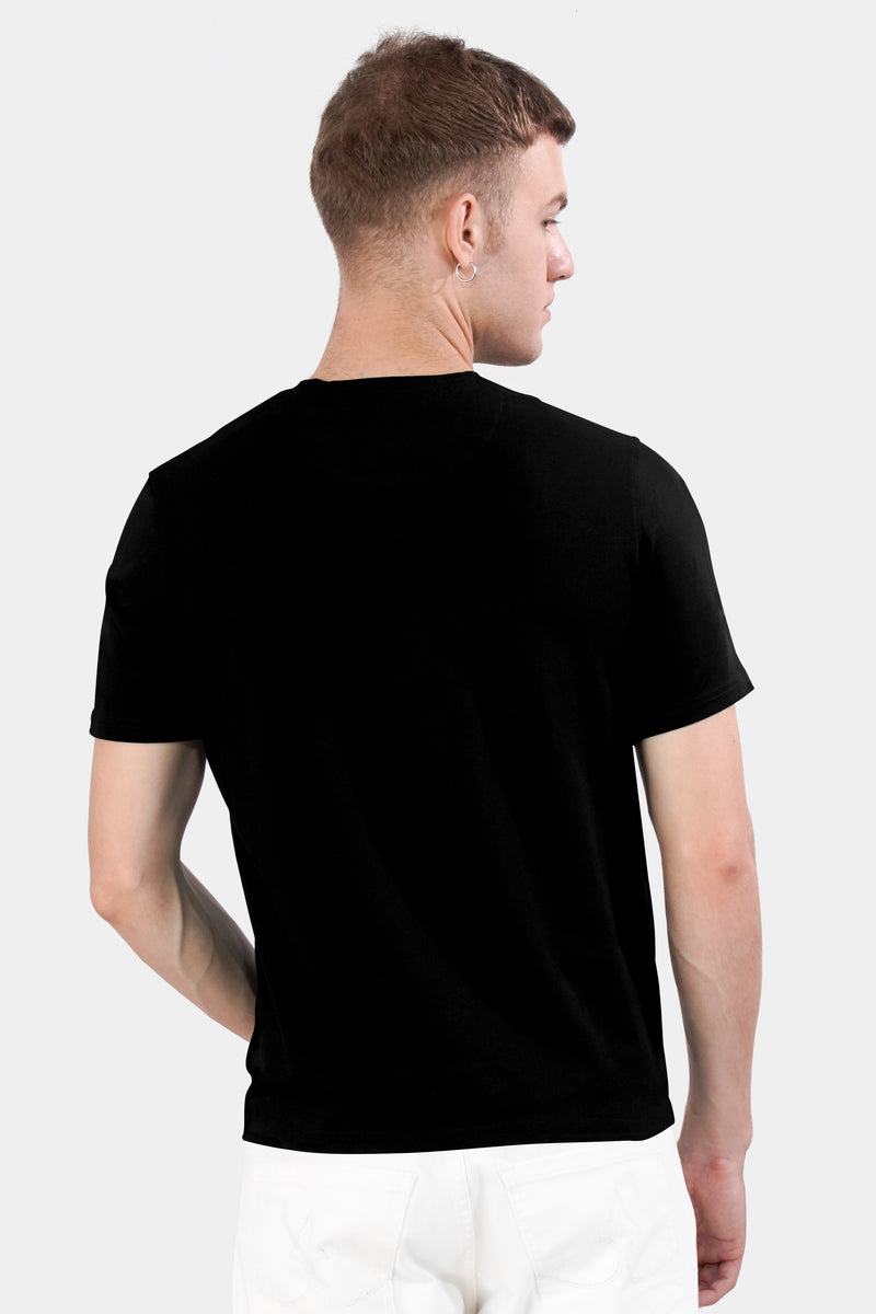 Jade Black Printed Premium Cotton T-shirt
