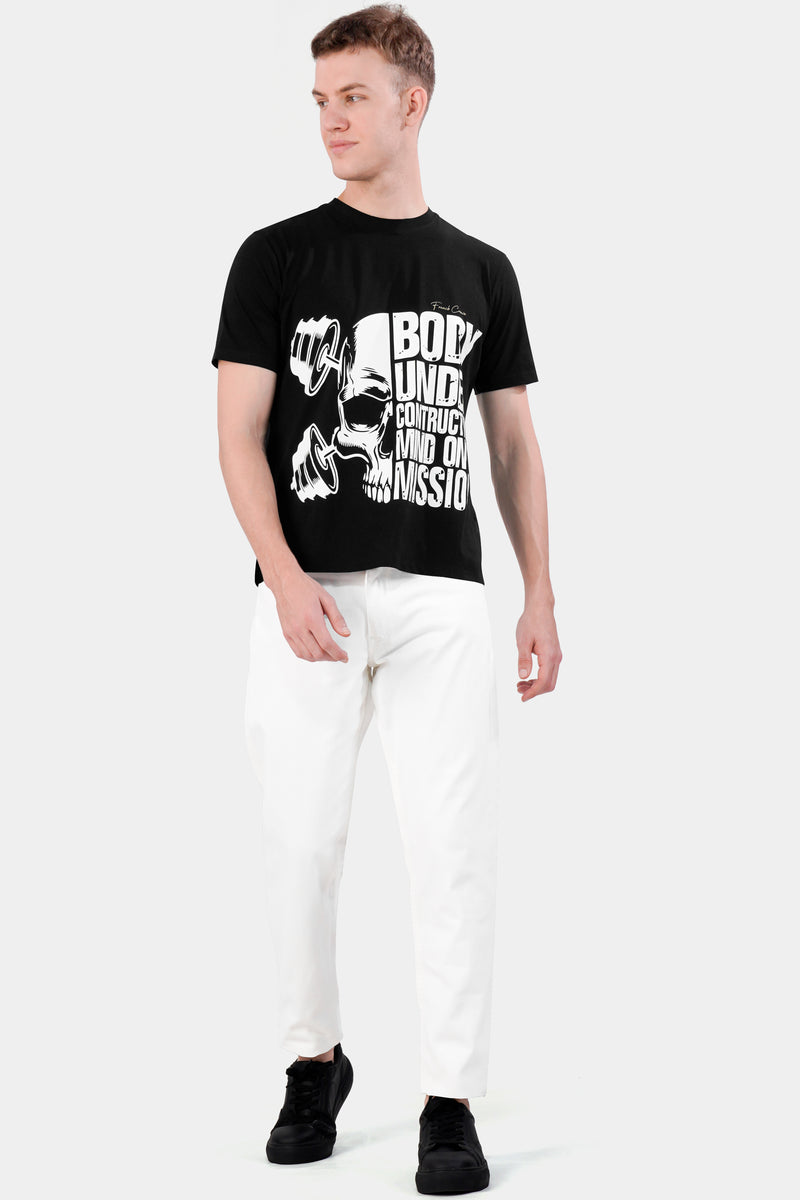 Jade Black Printed Premium Cotton T-shirt