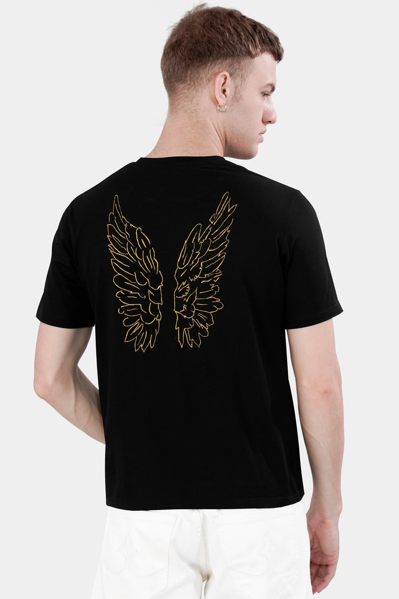 Jade Black Wings Hand Painted Premium Cotton T-shirt