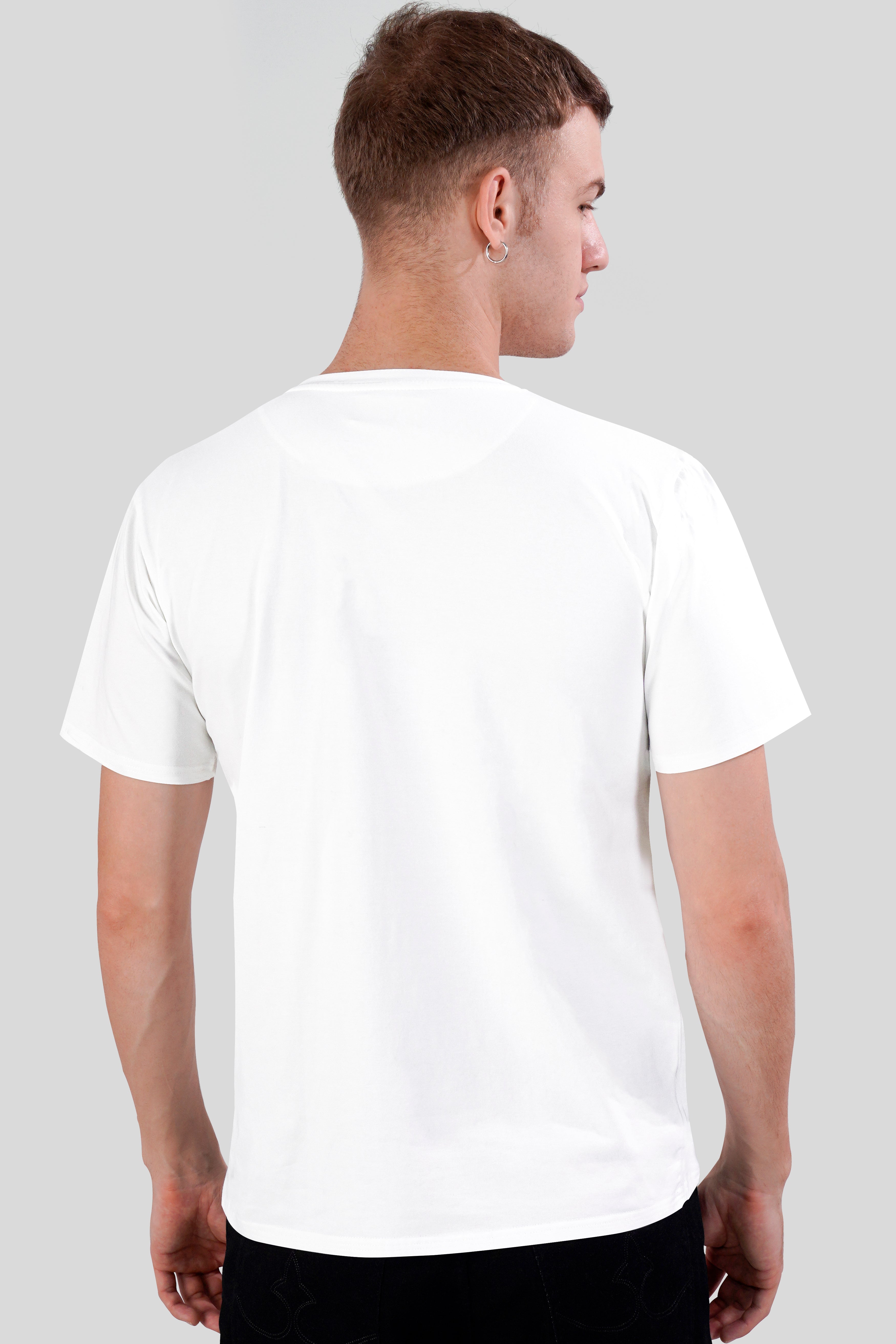 Bright White Printed Premium Cotton T-shirt TS854-W01-RPRT80-S, TS854-W01-RPRT80-M, TS854-W01-RPRT80-L, TS854-W01-RPRT80-XL, TS854-W01-RPRT80-XXL