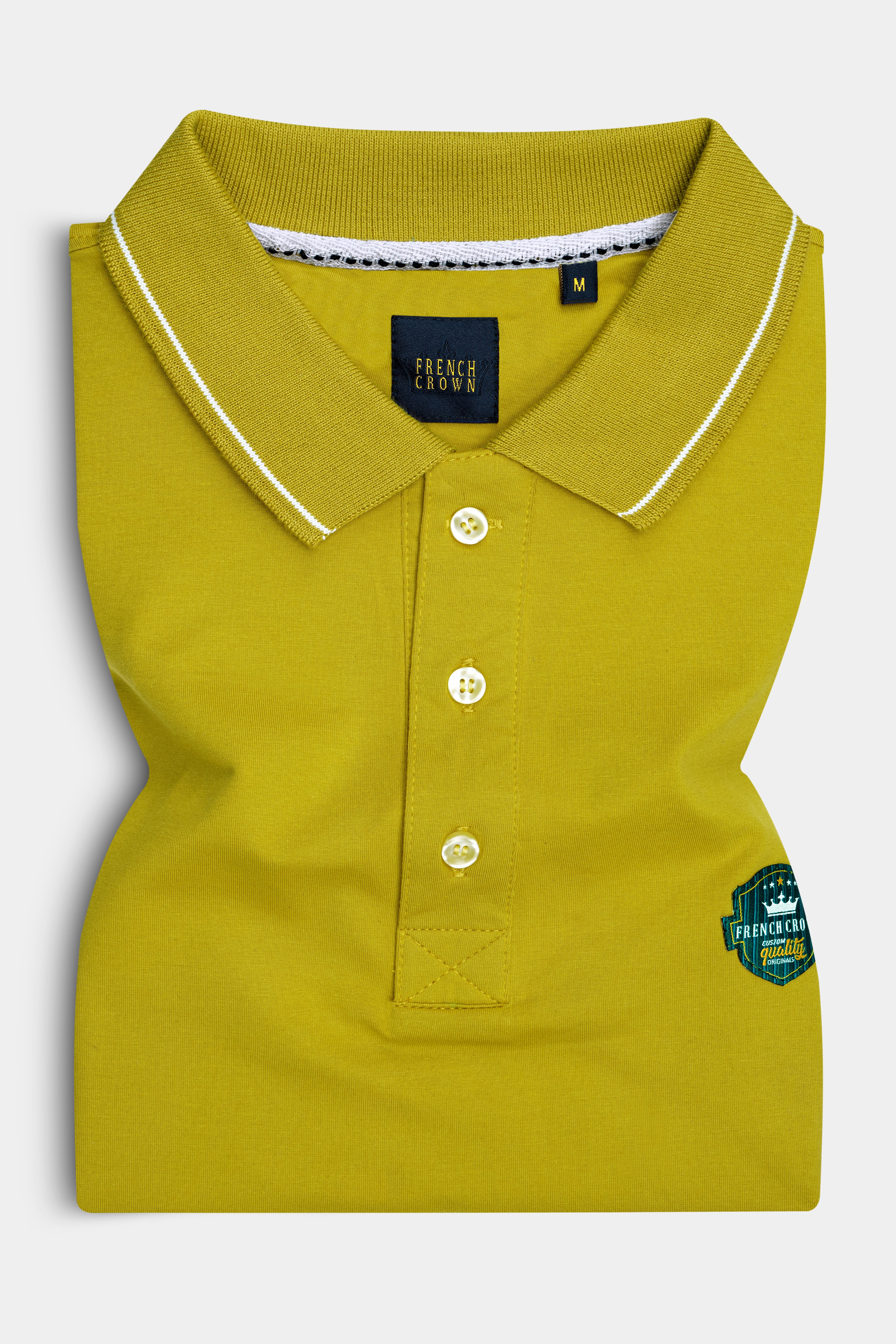 Dandelion Yellow Organic Cotton Mercerised Pique Polo