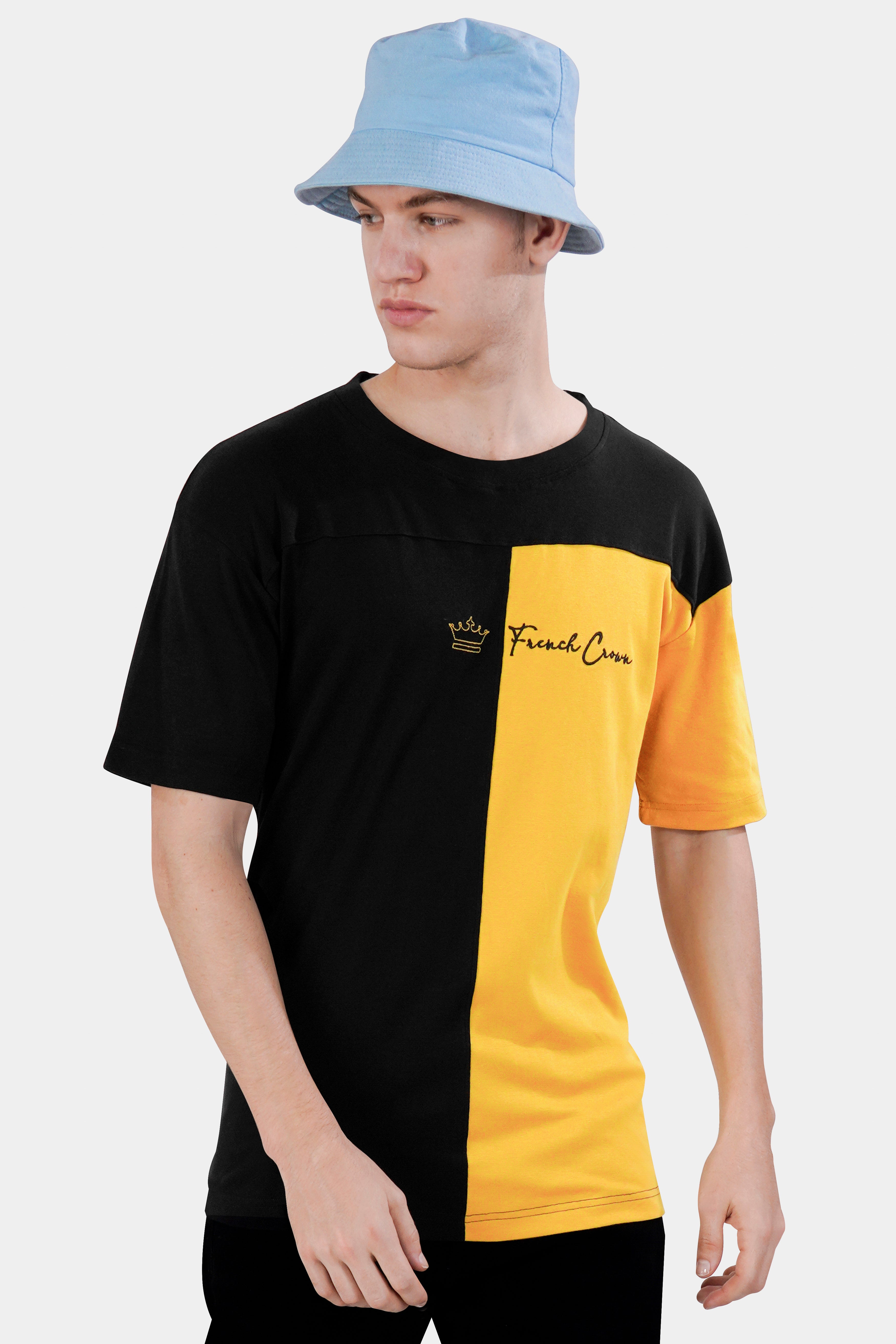 Jade Black and Amber Yellow Premium Cotton T-shirt TS946-S, TS946-M, TS946-L, TS946-XL, TS946-XXL
