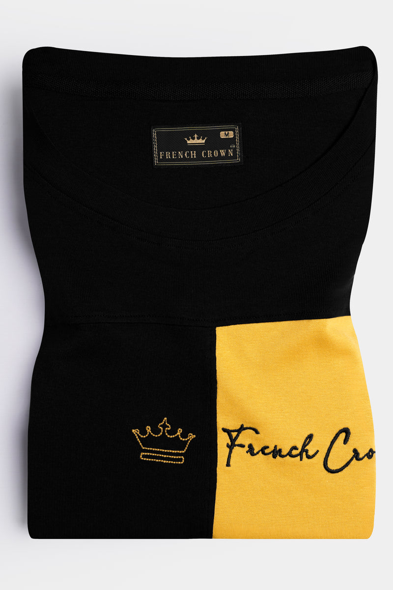 Jade Black and Amber Yellow Premium Cotton T-shirt
