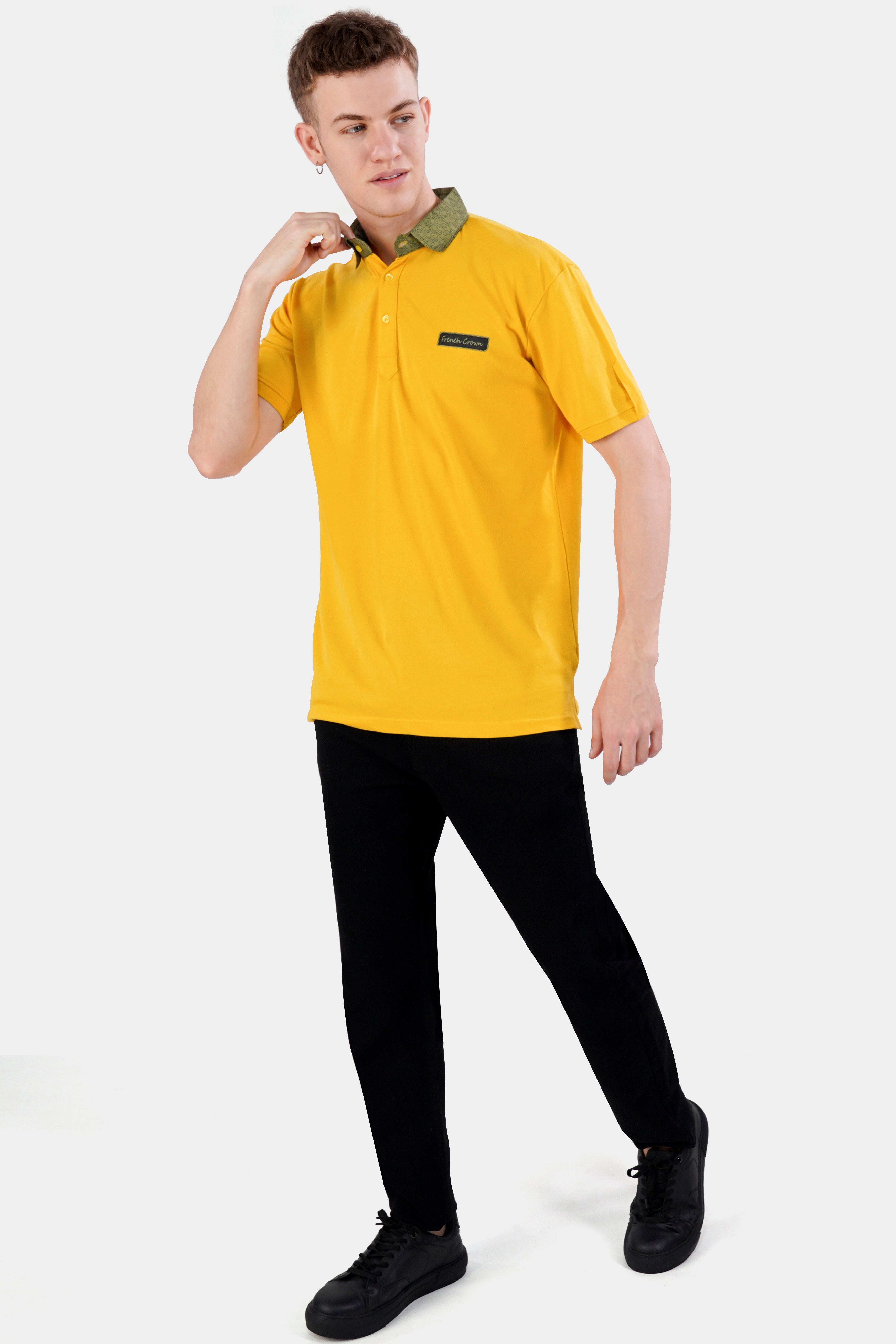 Mikado yellow Premium Cotton Pique Polo TS955-S, TS955-M, TS955-L, TS955-XL, TS955-XXL