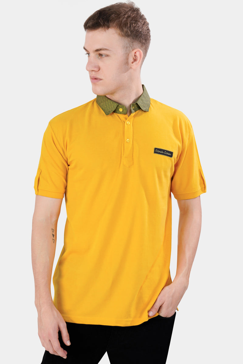 Mikado yellow Premium Cotton Pique Polo