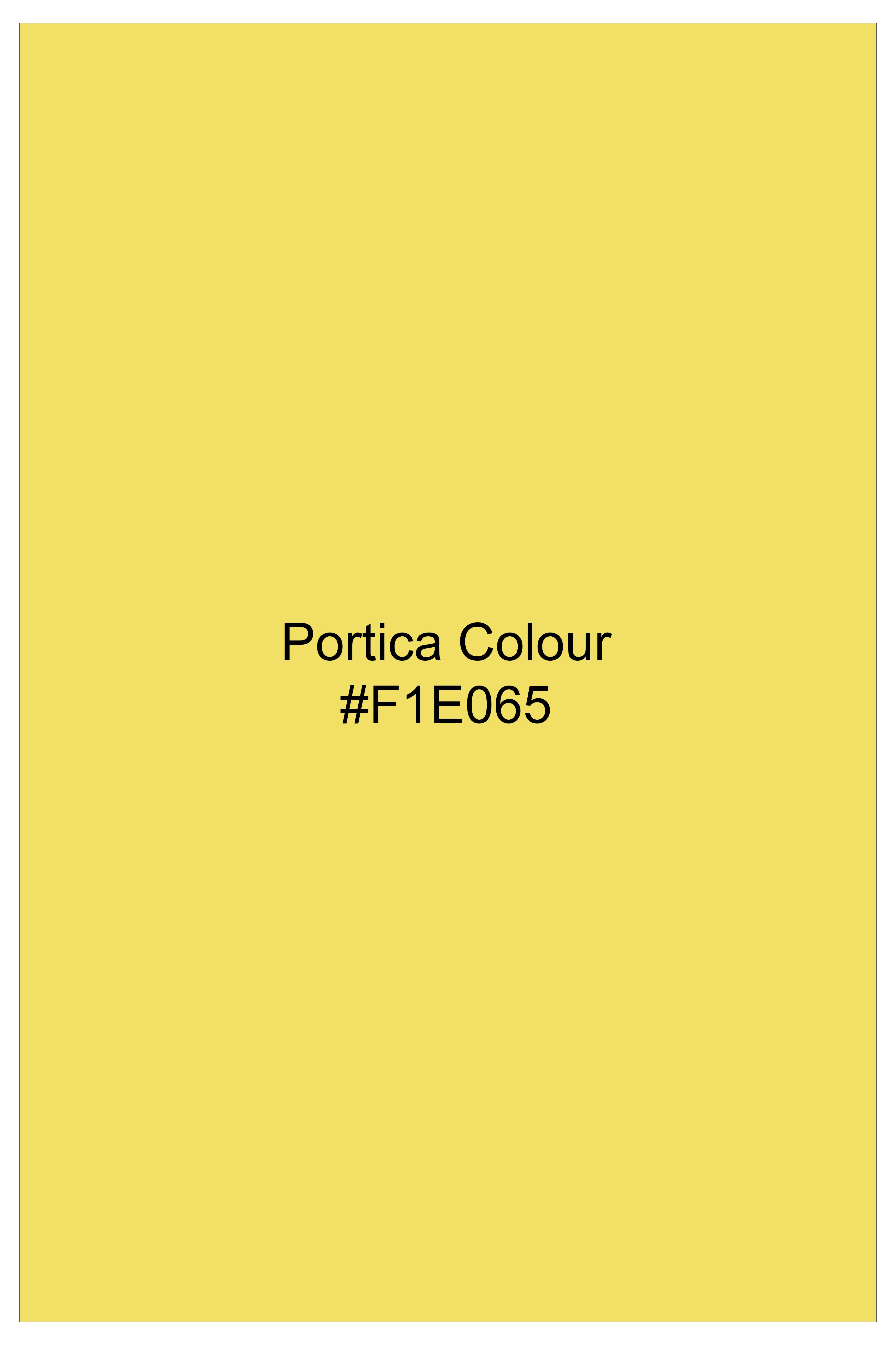 Portica Yellow Striped Premium Cotton Pique Polo