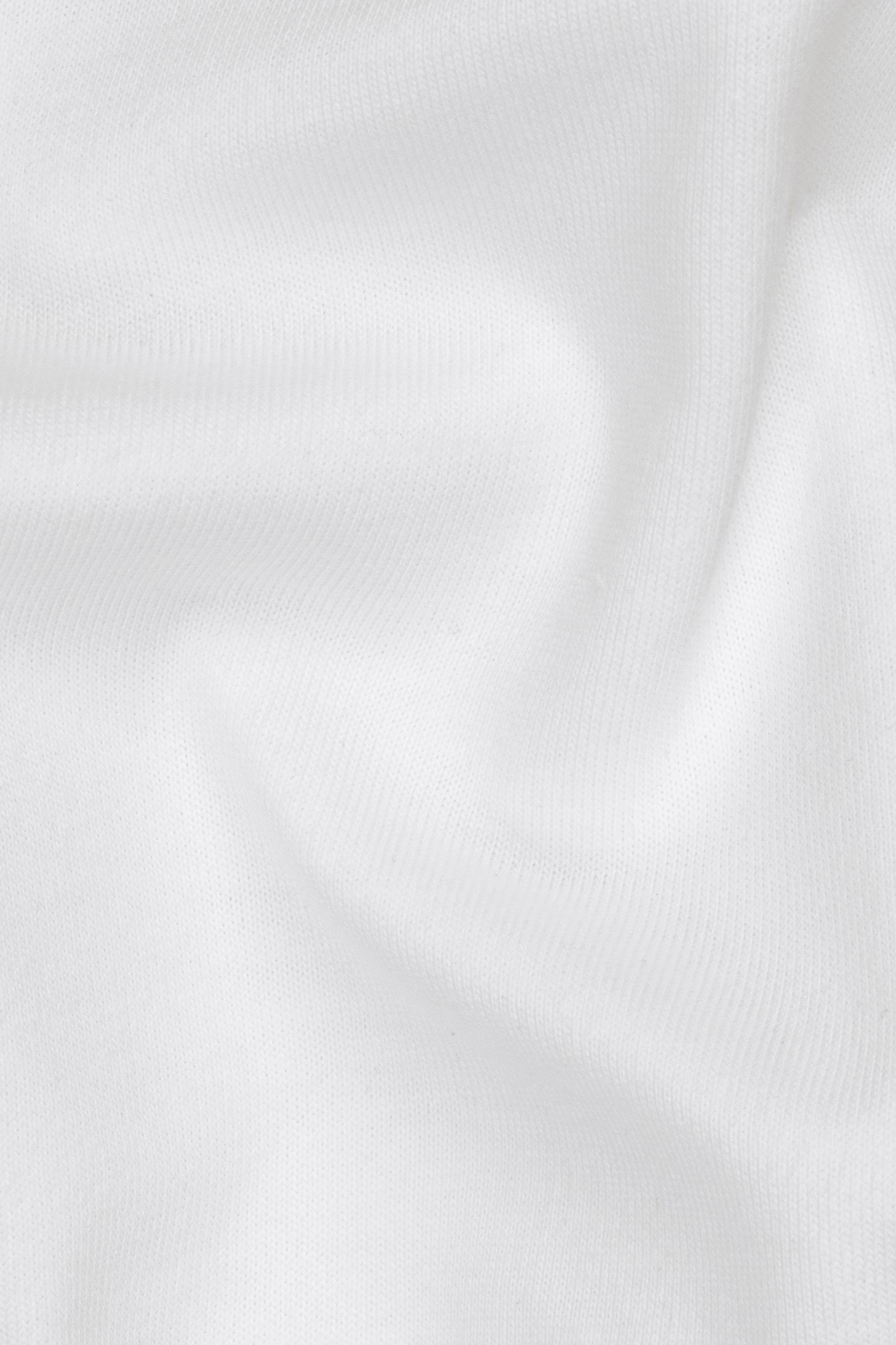 Bright White Striped Premium Cotton T-shirt