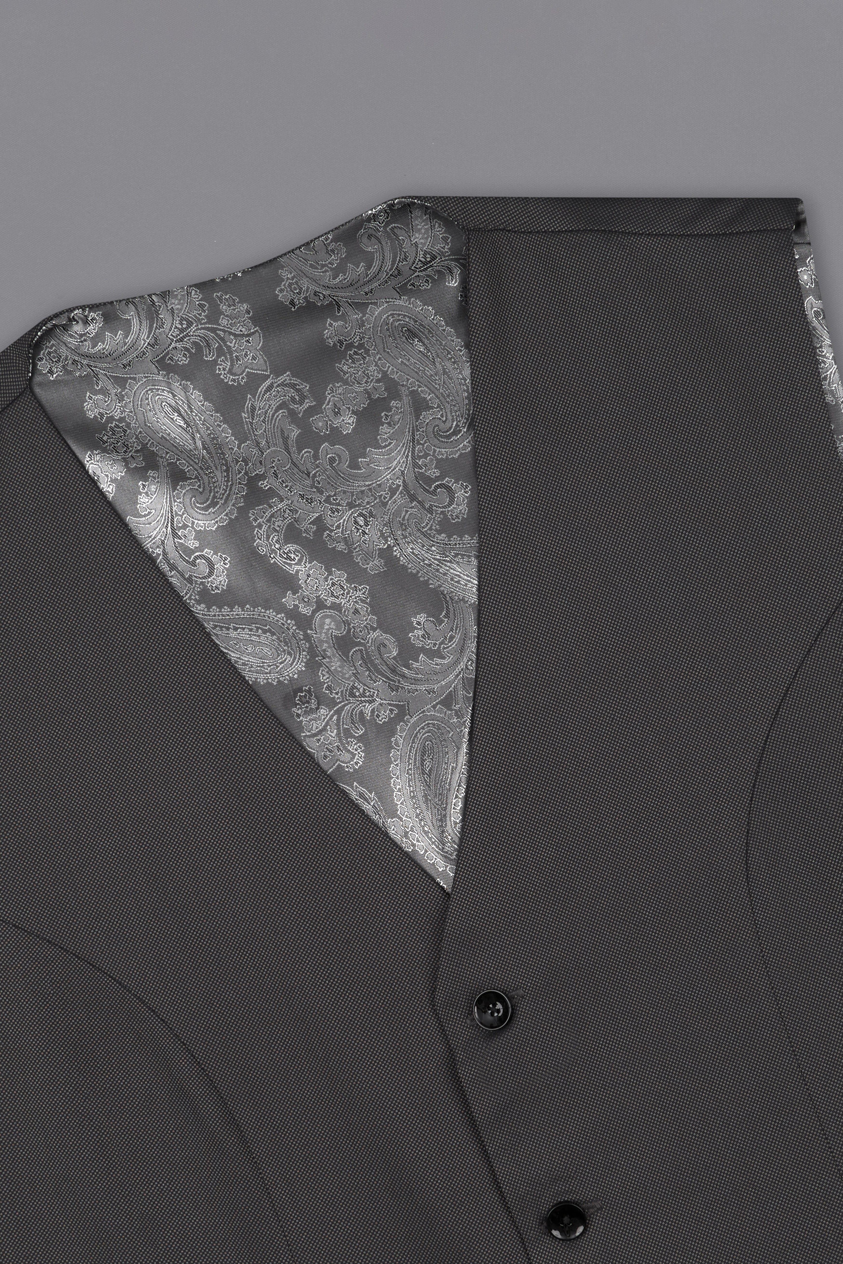 Fuscous Grey Textured Waistcoat