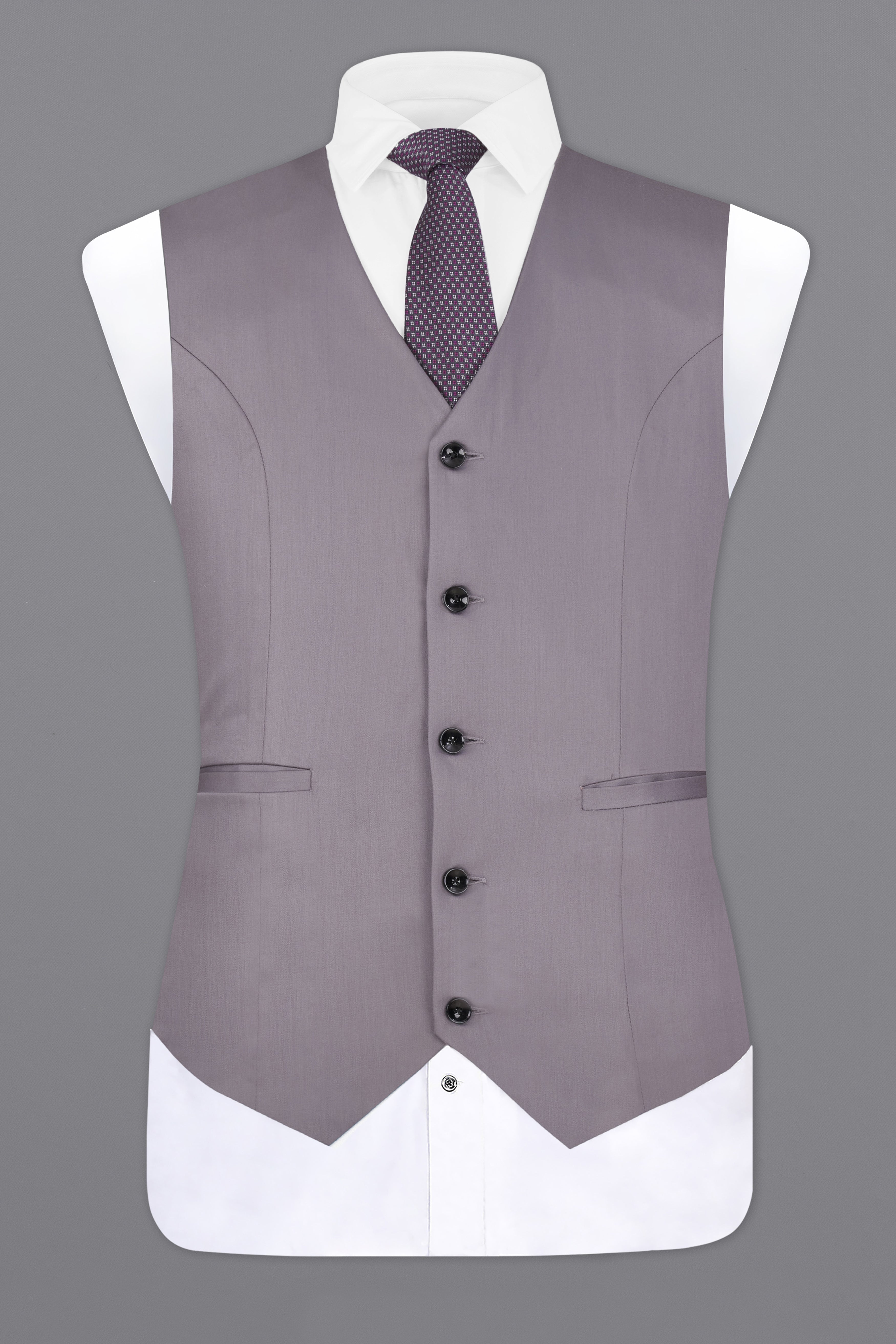 Light Gray Subtle Sheen Textured Waistcoat