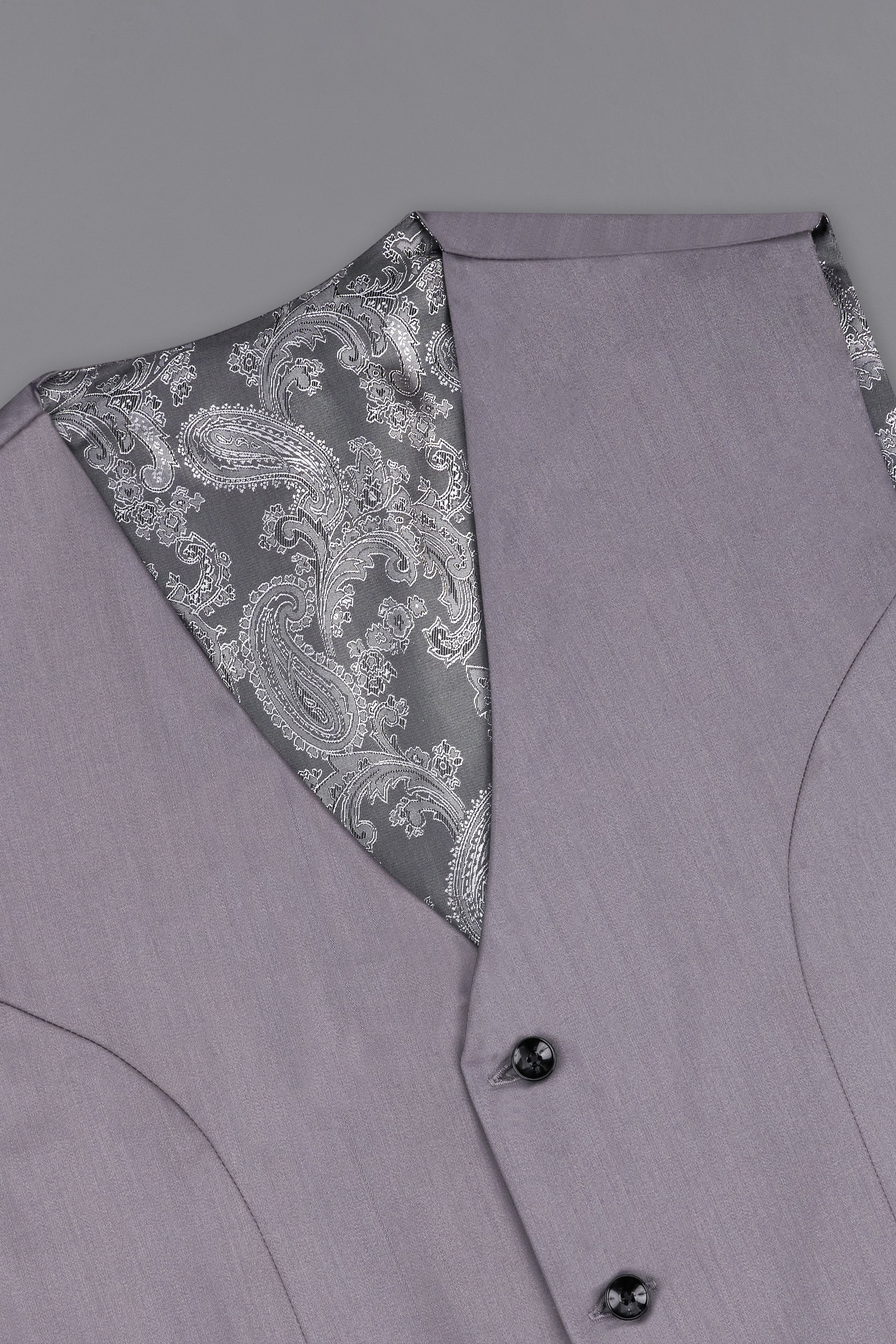 Light Gray Subtle Sheen Textured Waistcoat