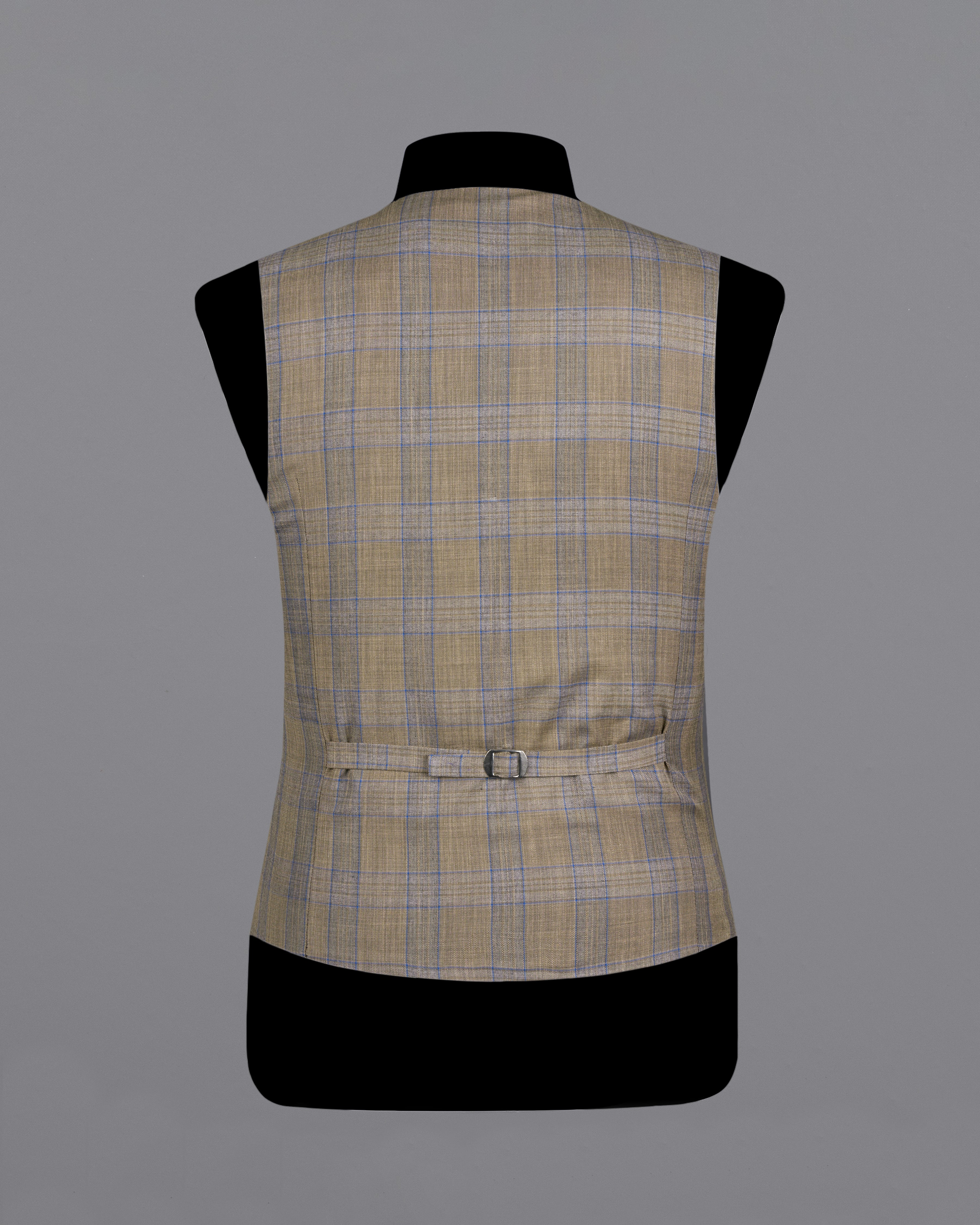 Arrowtown Brown with Azure Blue Plaid Waistcoat V2611-36, V2611-38, V2611-40, V2611-42, V2611-44, V2611-46, V2611-48, V2611-50, V2611-52, V2611-54, V2611-56, V2611-58, V2611-60
