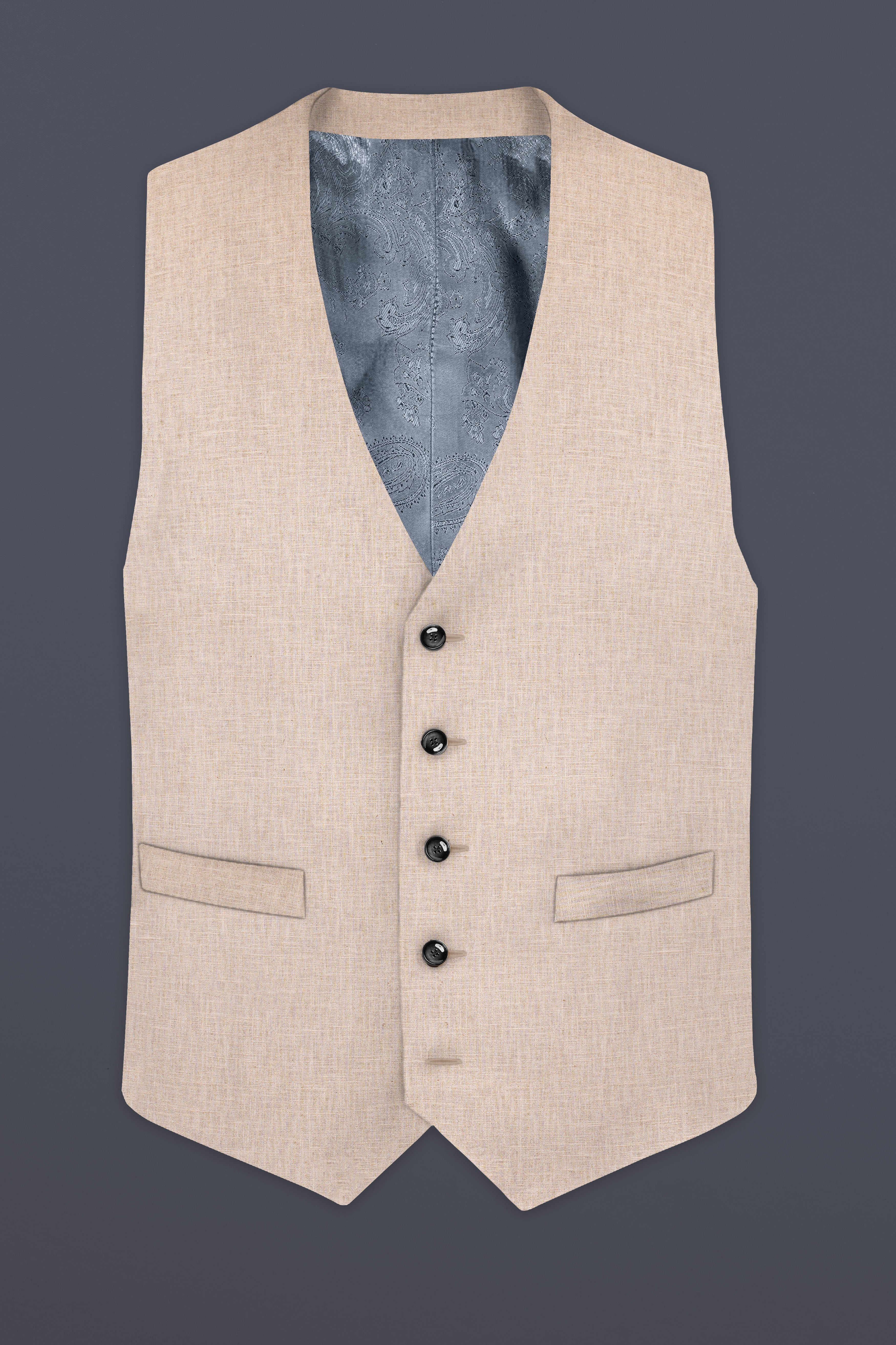 Cashmere Beige Premium Linen Sports Waistcoat