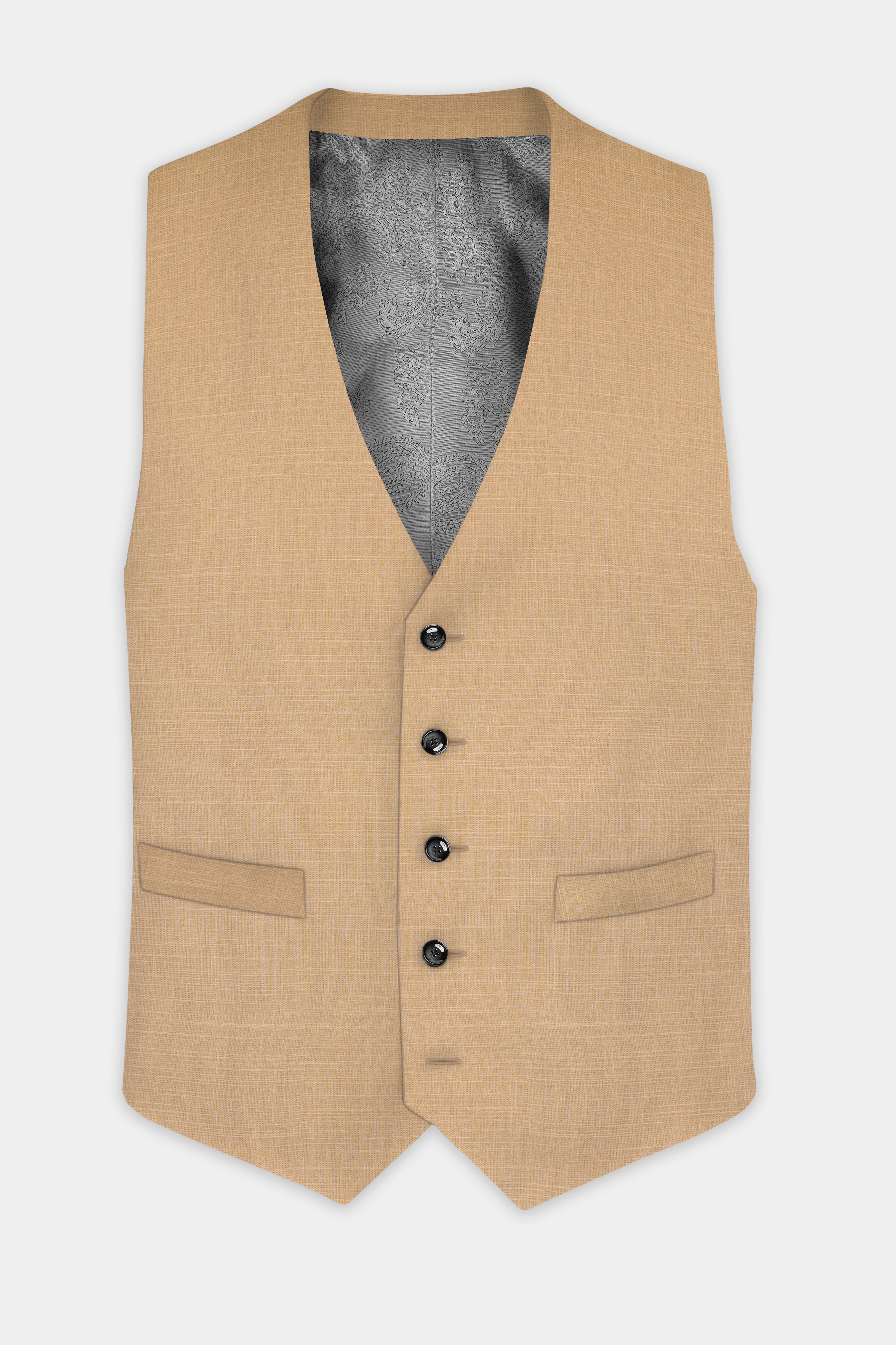 Sandrift Cream Luxurious Linen Waistcoat