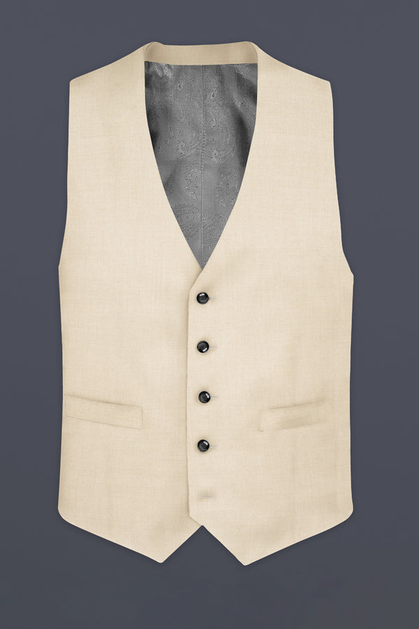 Mercury Cream Solid Waistcoat