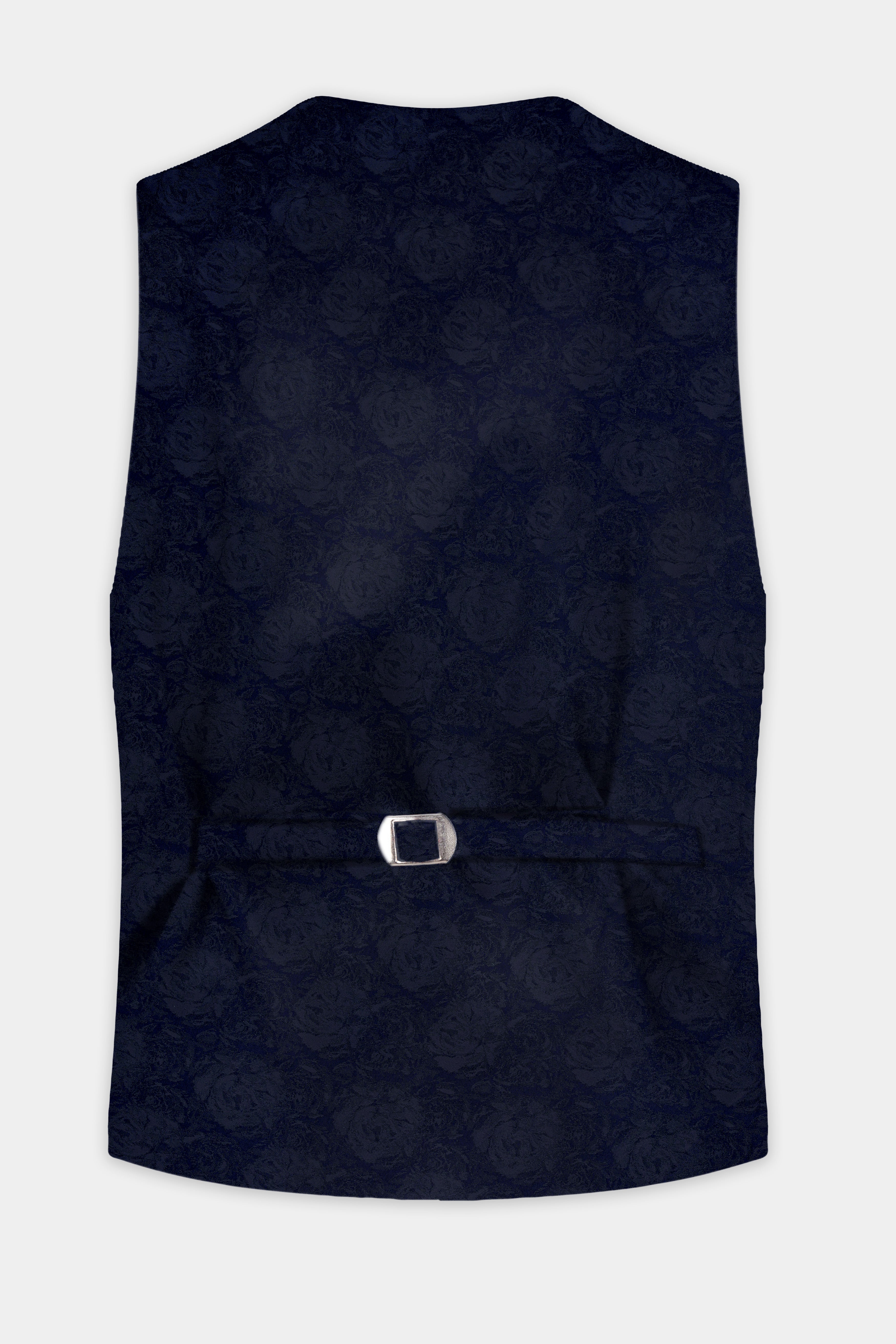 Firefly Blue Jacquard Textured Waistcoat