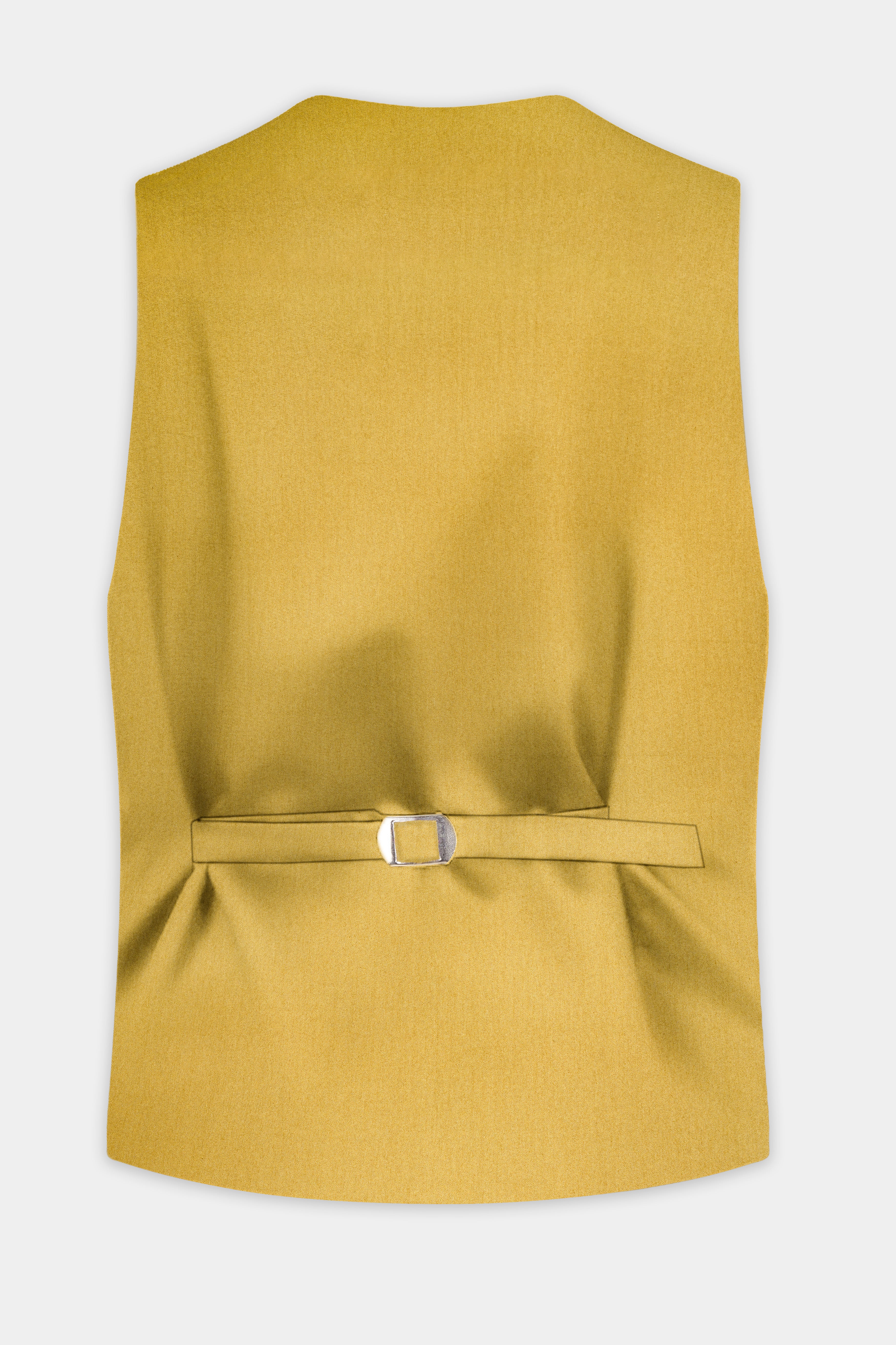 Camel Yellow Solid Cotton Waistcoat