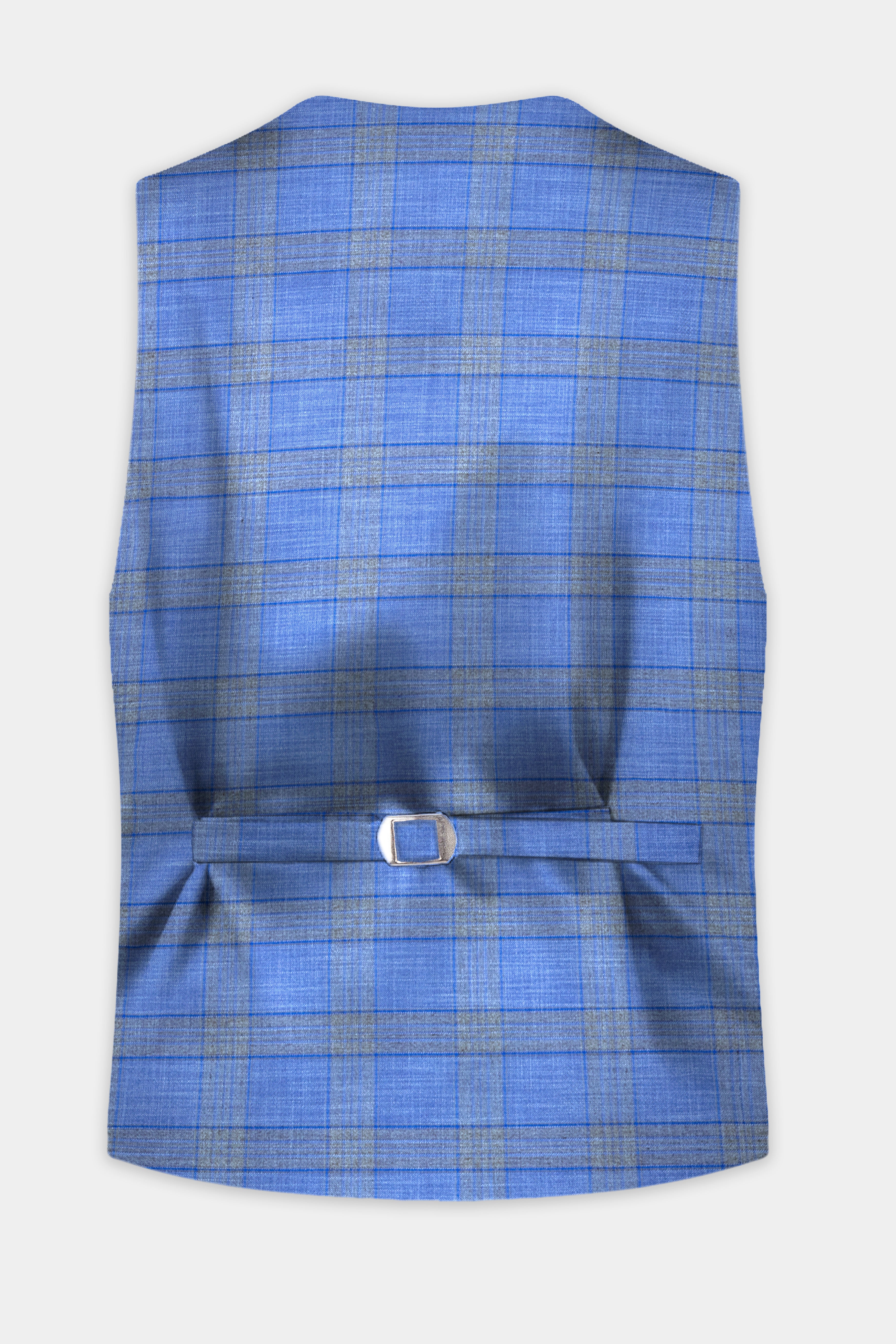 Danube Blue Wool Blend Waistcoat