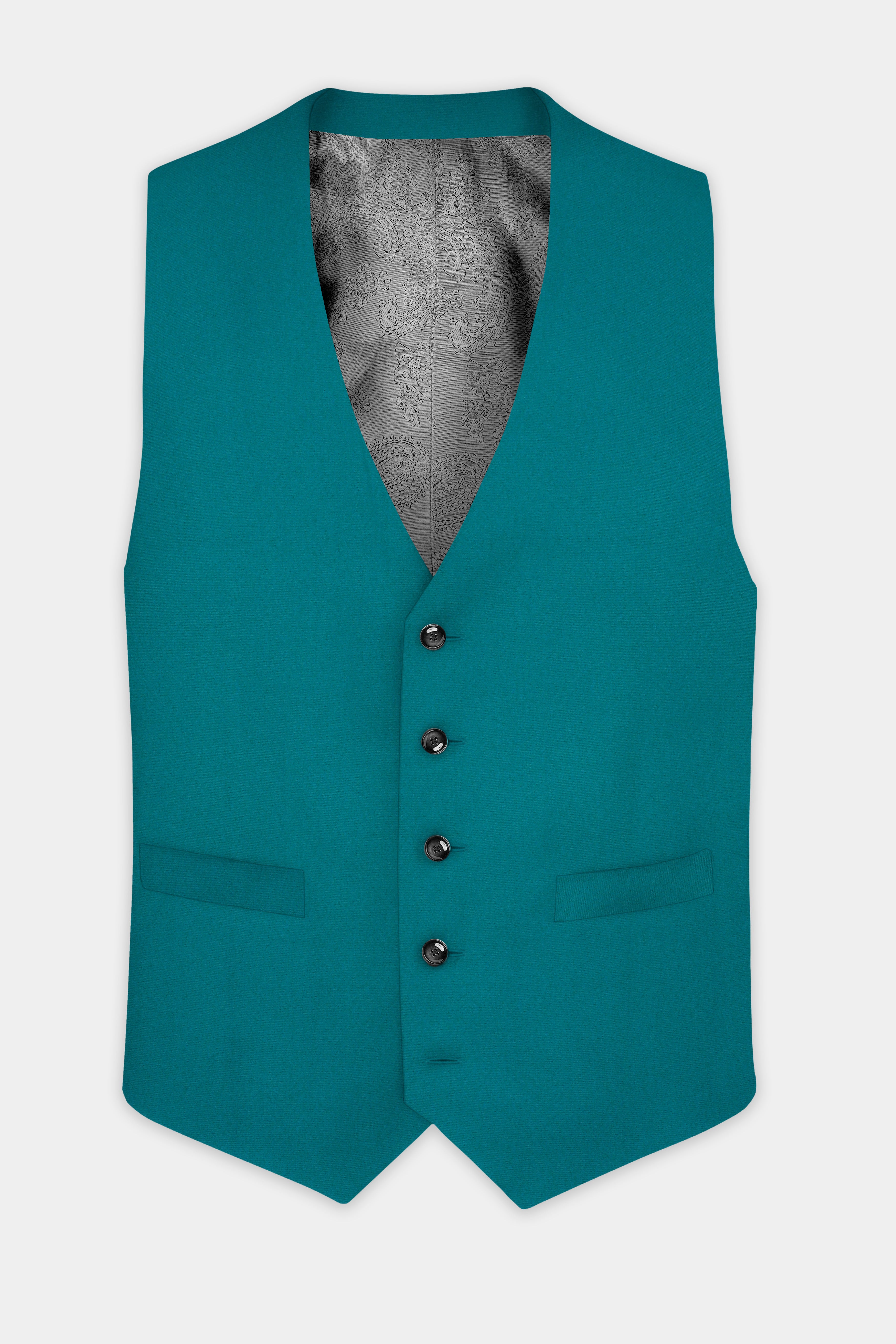 Surfie Green Solid Wool Blend Waistcoat