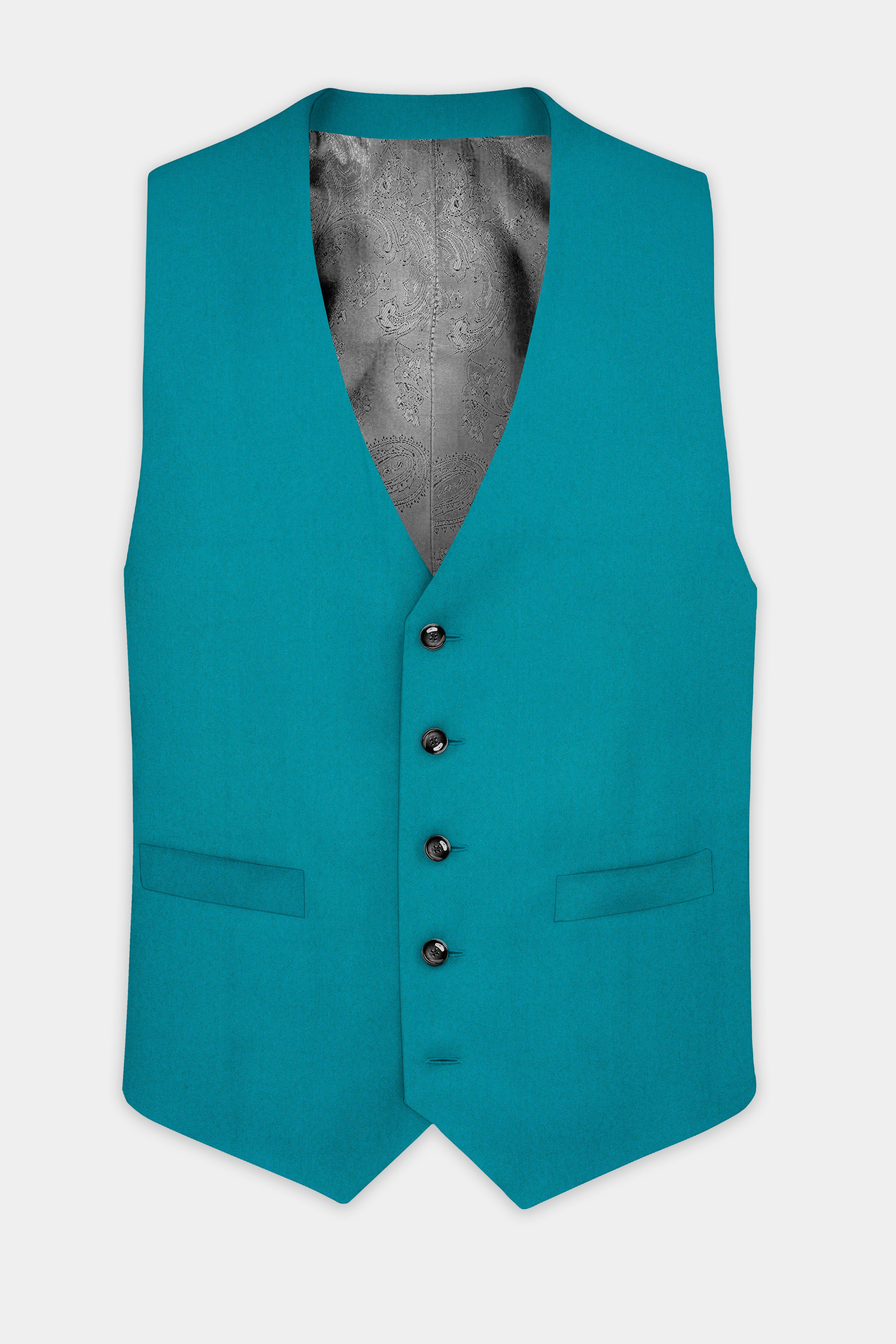 Surfie Green Solid Wool Blend Waistcoat