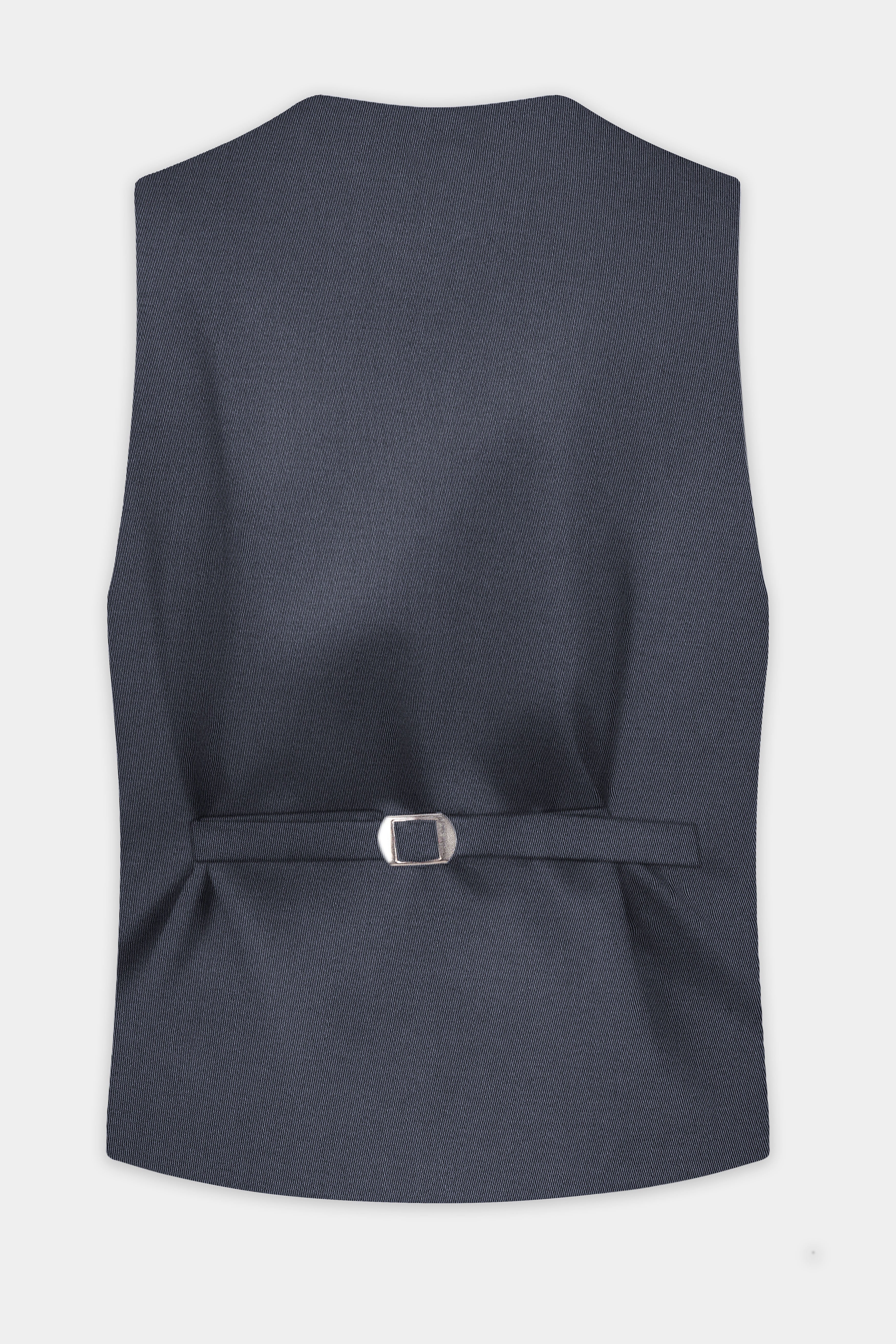 Iridium Gray Textured Cotton Waistcoat