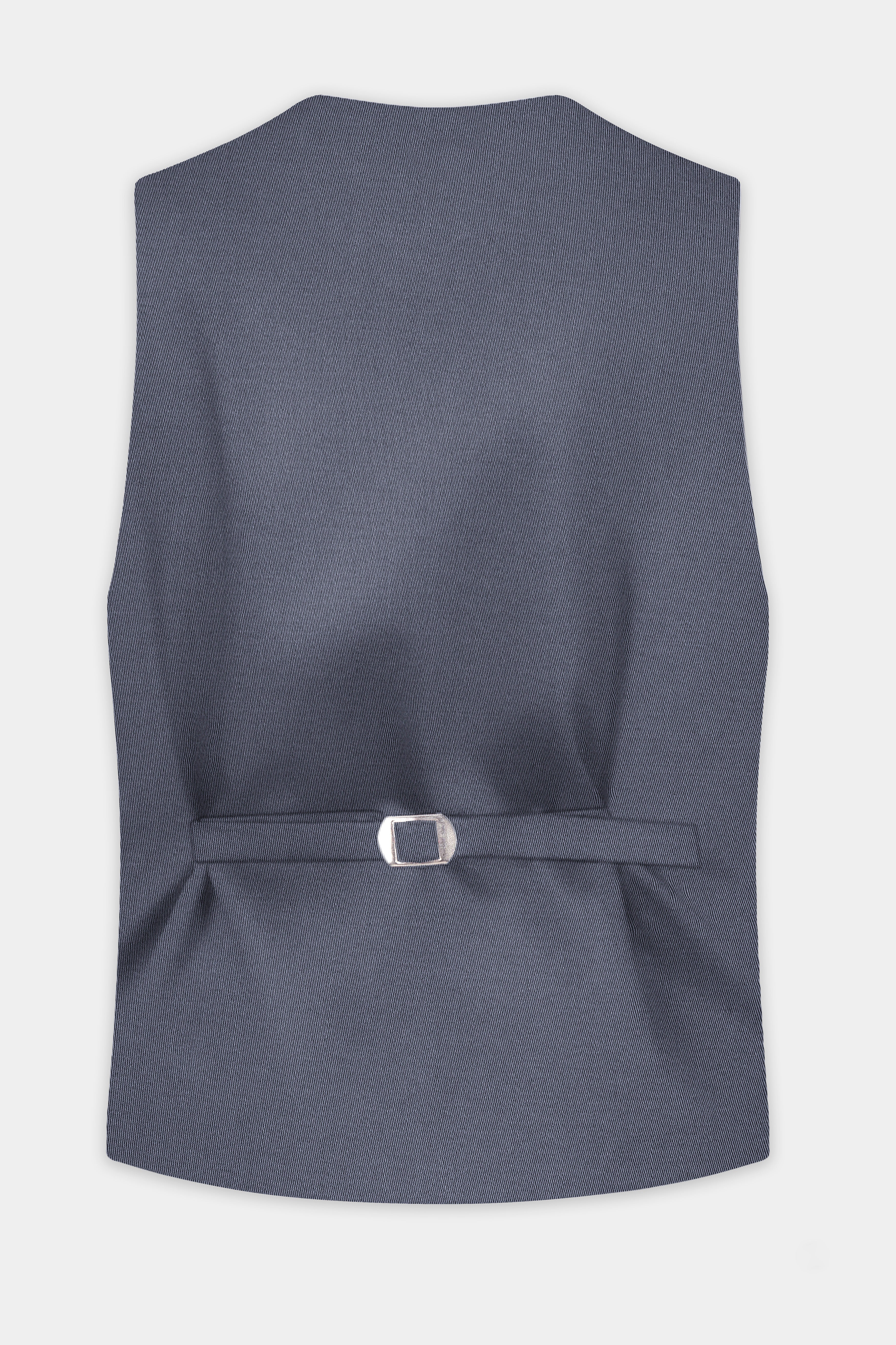 Iridium Gray Textured Cotton Waistcoat