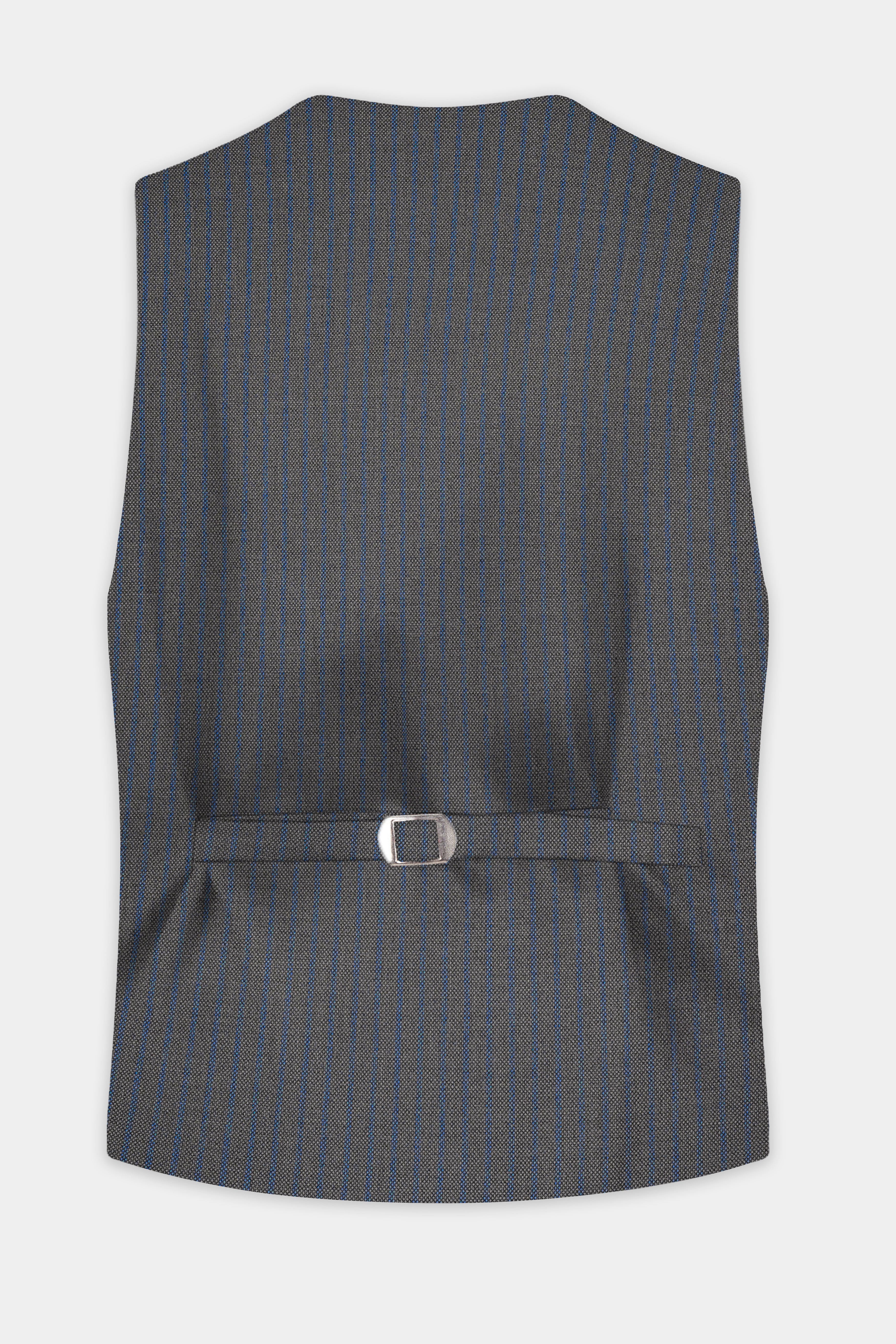 Vampire Gray Striped Wool Waistcoat