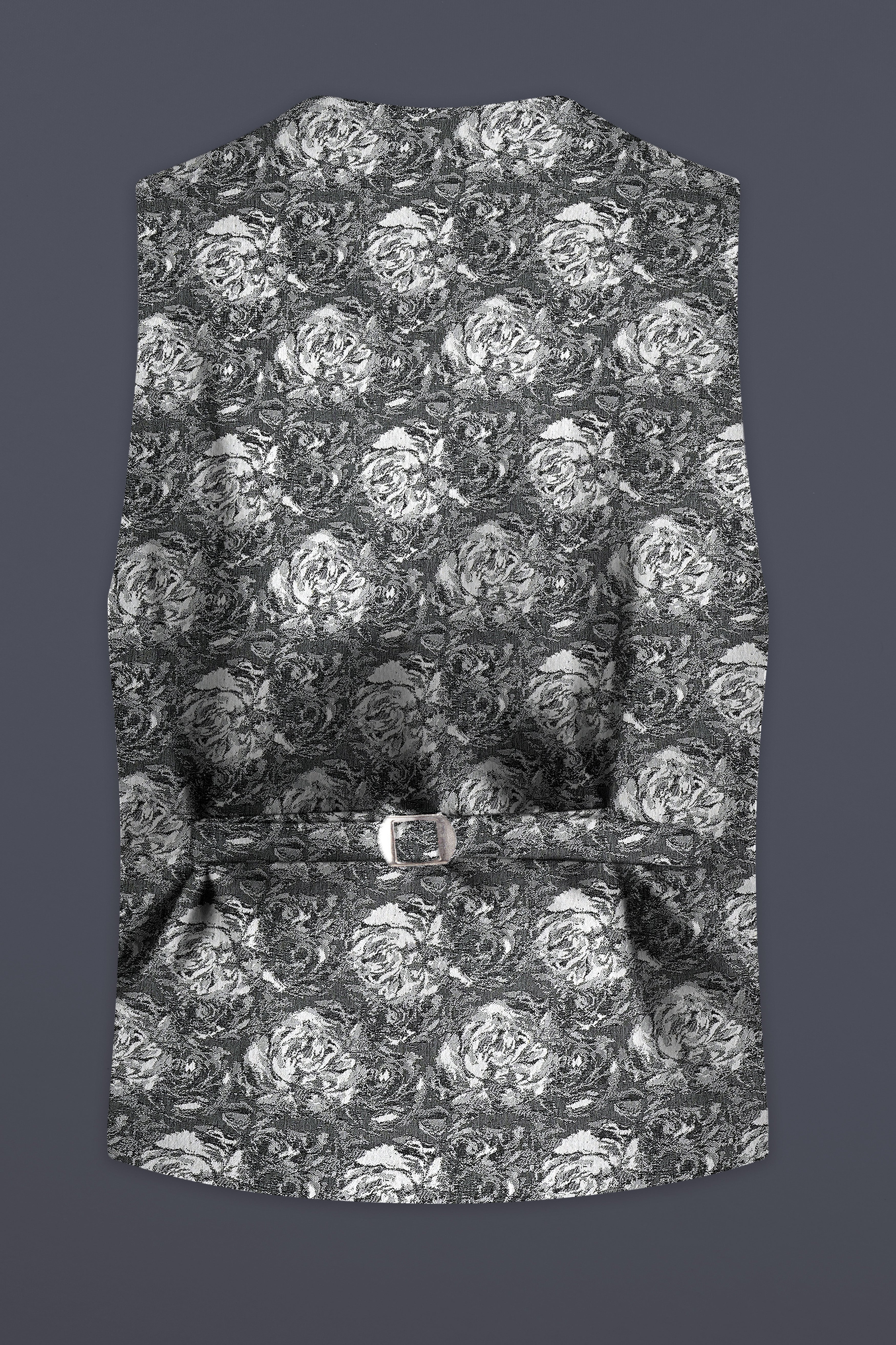 Vampire Gray Jacquard Textured Designer Waistcoat