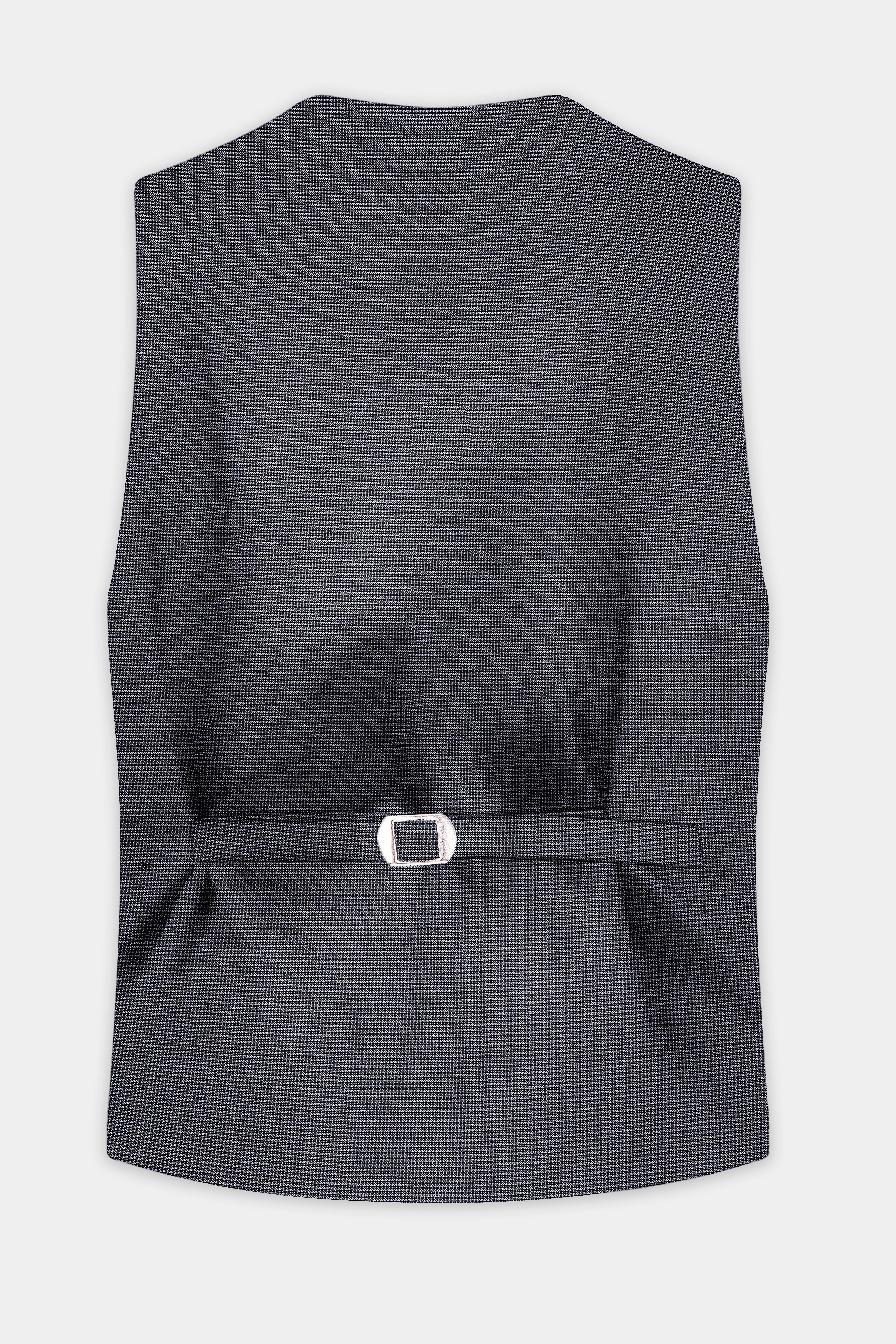 Vampire Gray Textured Wool Blend Waistcoat