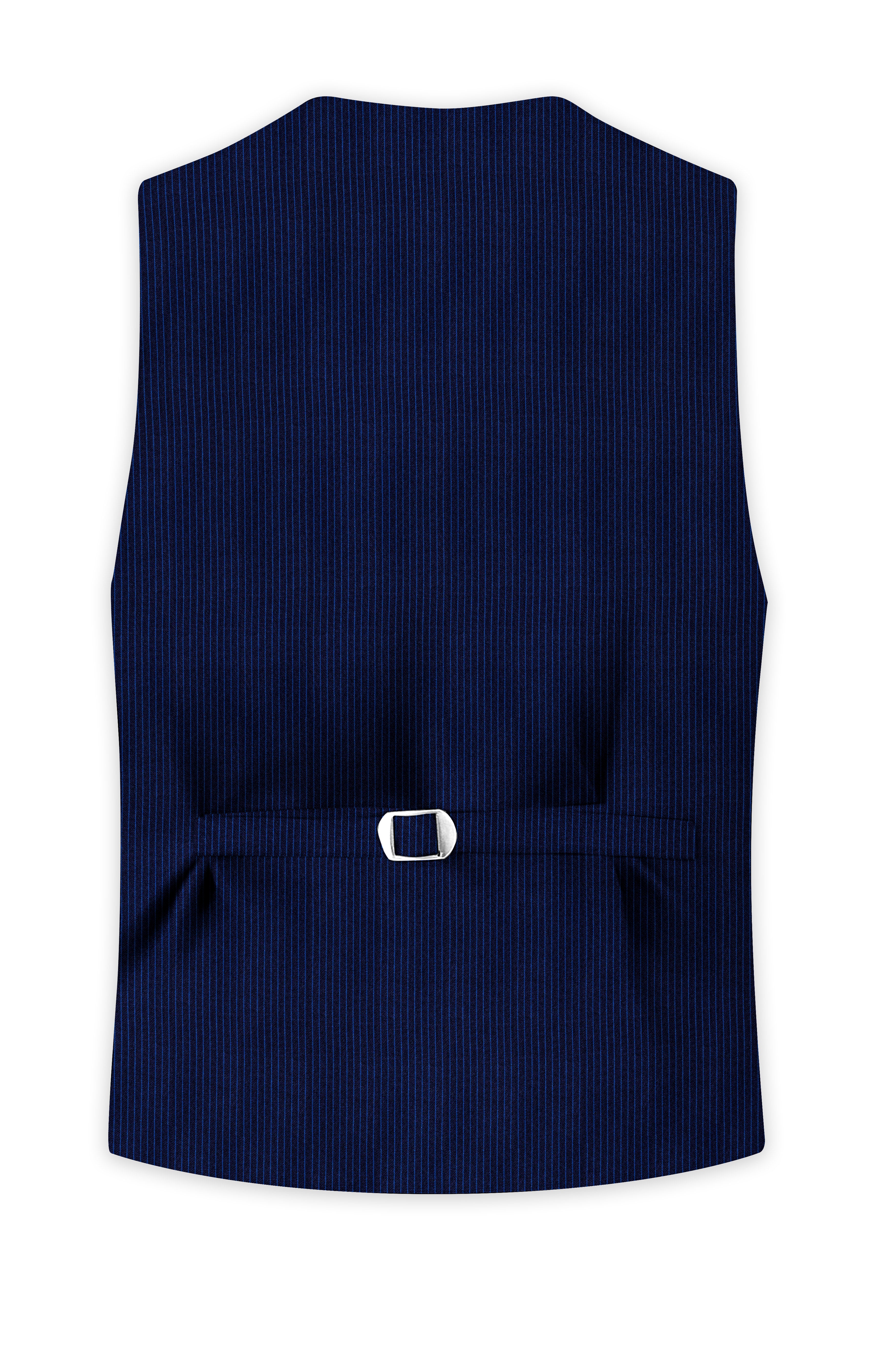 Midnight and Chambray blue Striped Woolrich Waistcoat