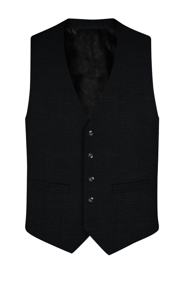 Diesel Black Wool Rich Waistcoat