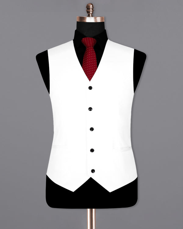 Bright White Subtle Sheen Waistcoat