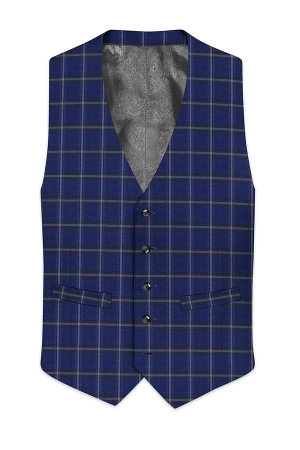 Rhino Blue Windowpane Woolrich Tuxedo Waistcoat