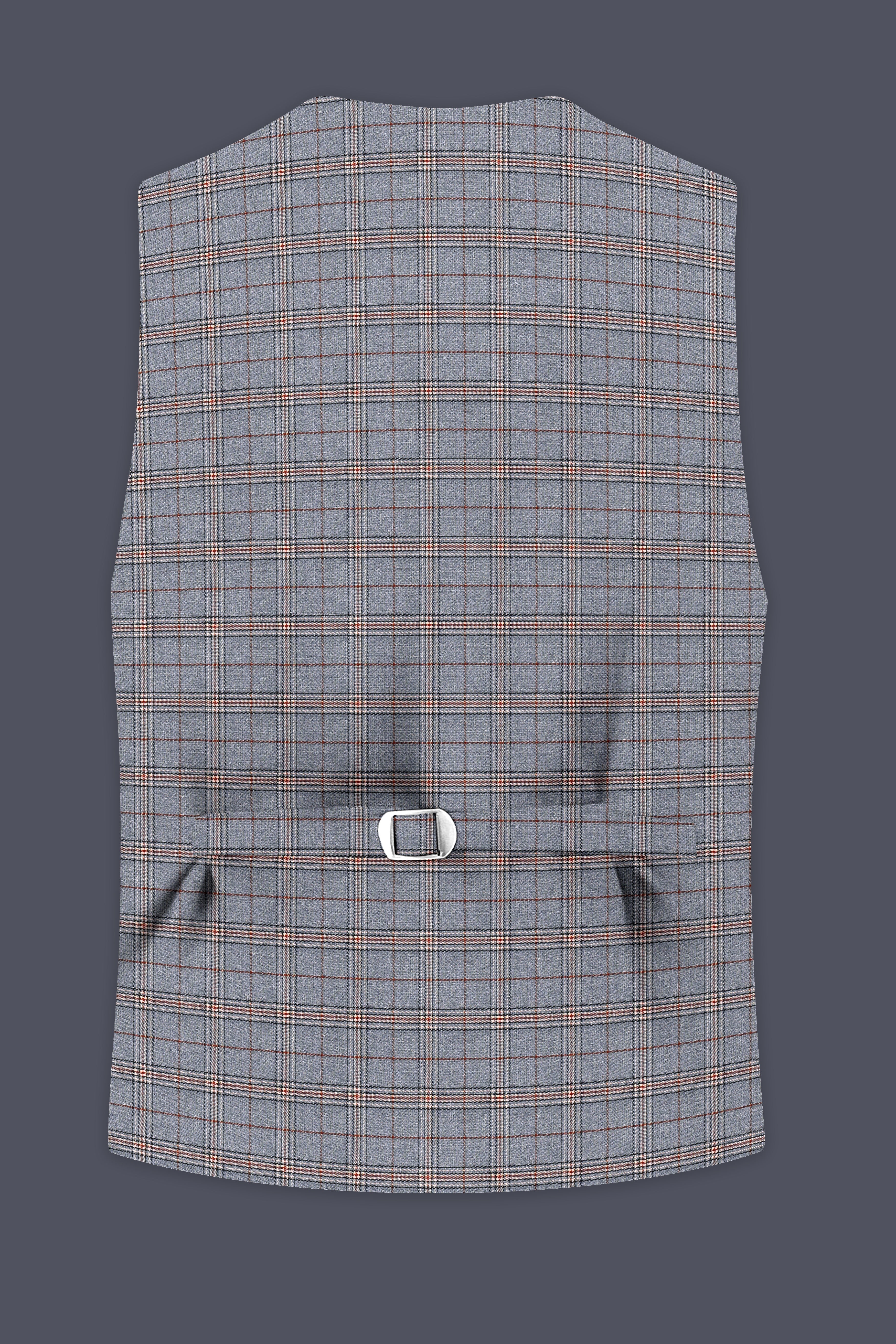 Chicago Gray Super fine Plaid Wool Rich Waistcoat