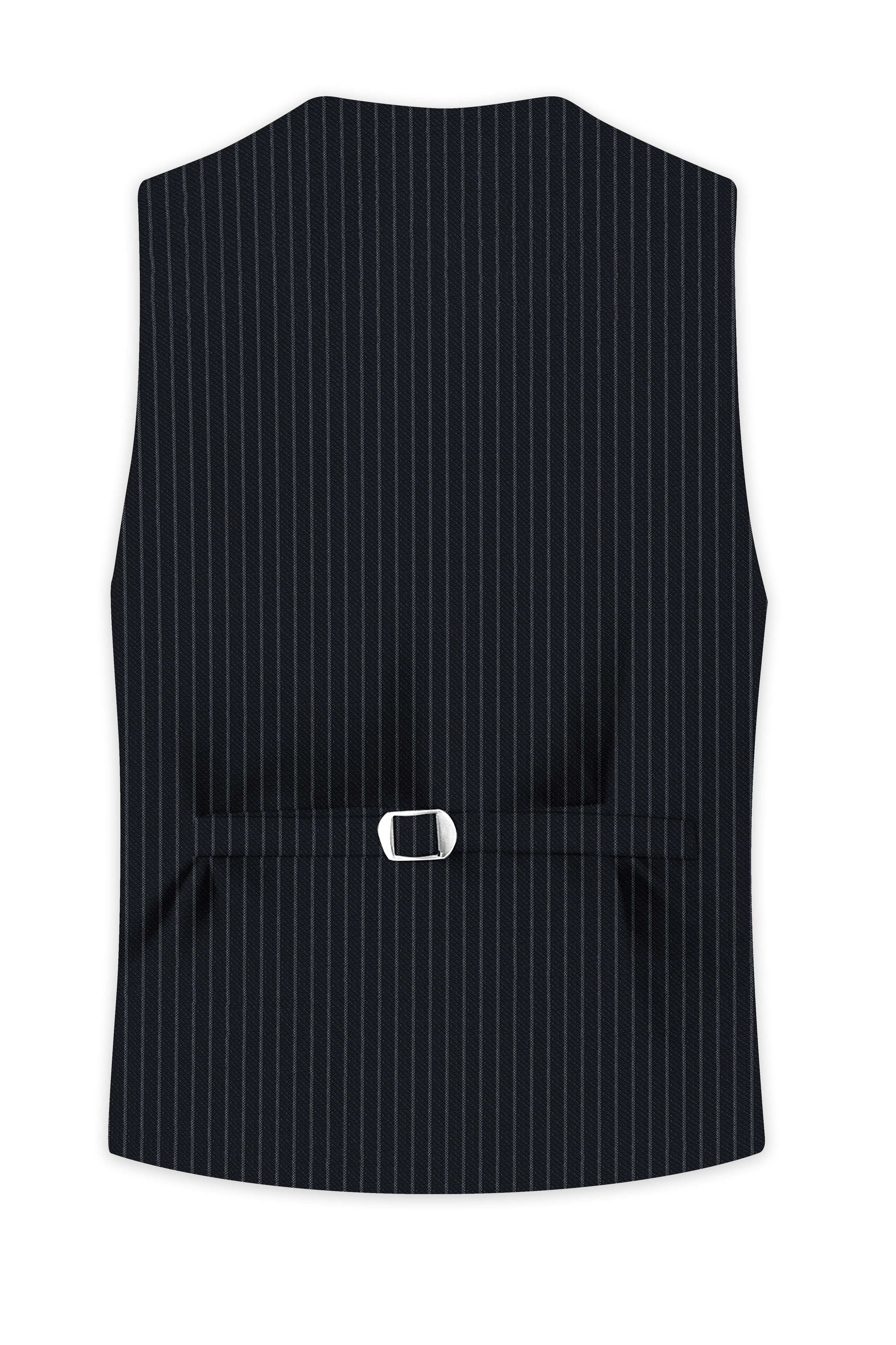 Piano Black Striped Woolrich Waistcoat