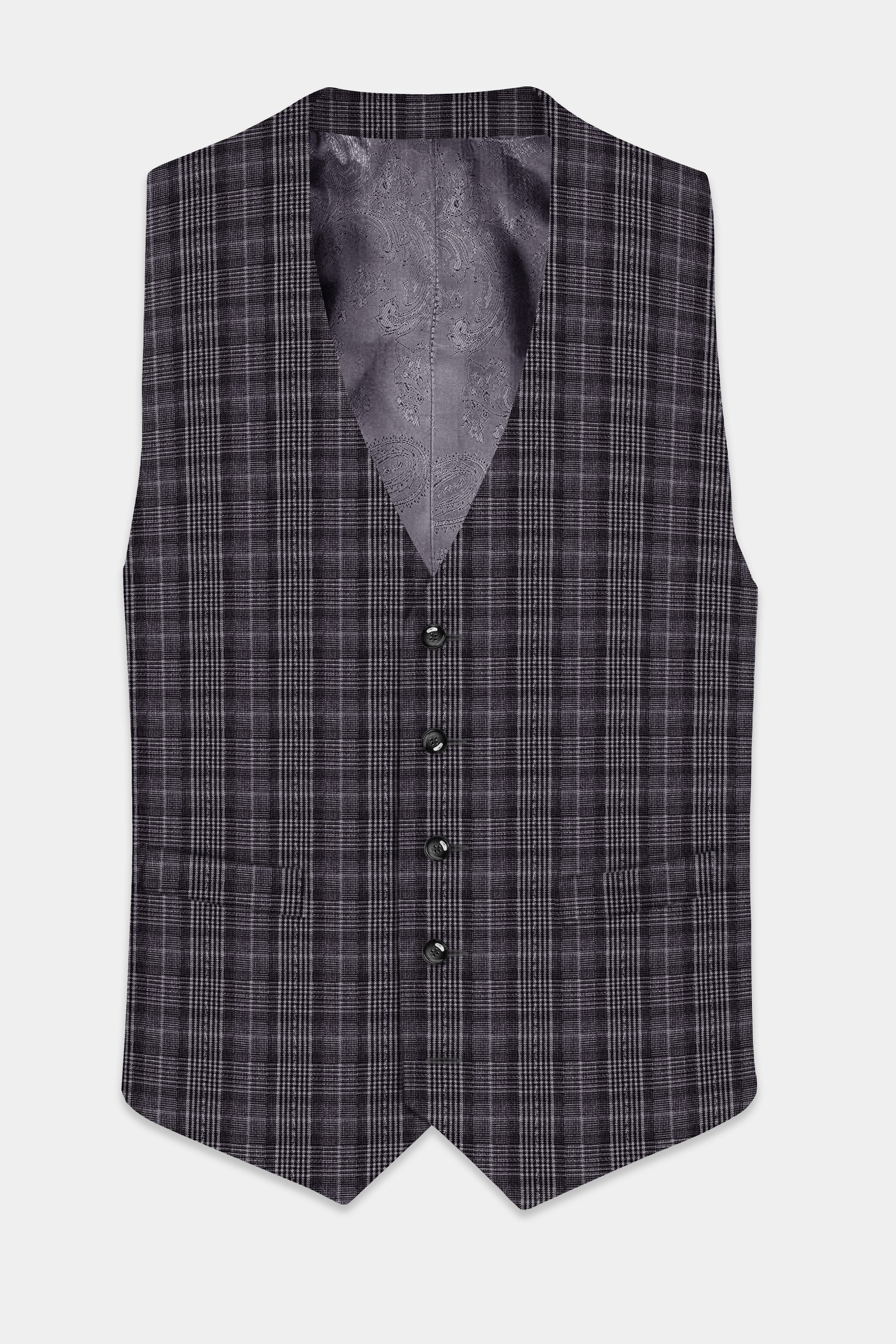 Charcoal Plaid Waistcoat