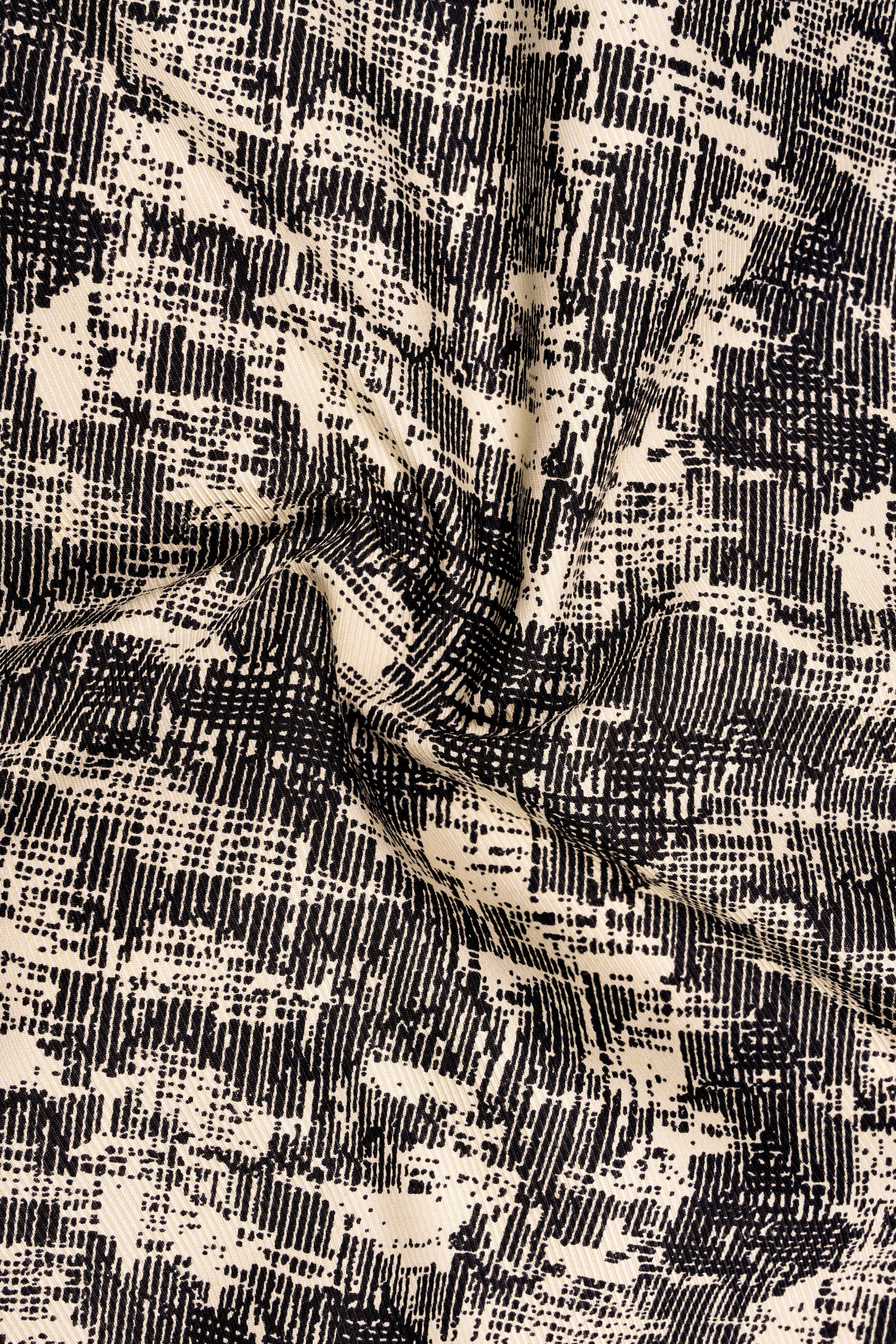 Bastille and Champagne Beige Abstract Printed Textured Waistcoat