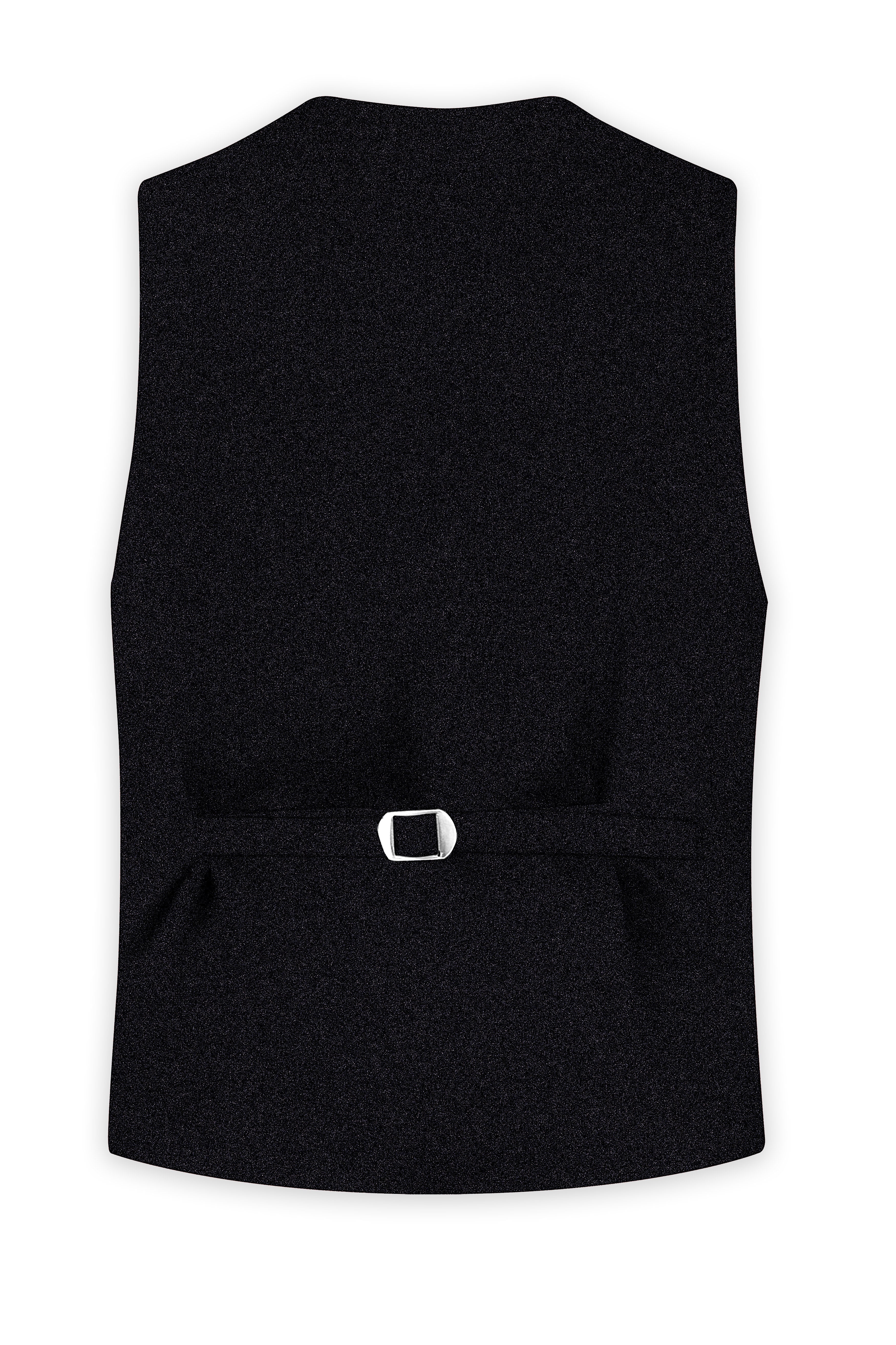 Jade Black Textured Waistcoat
