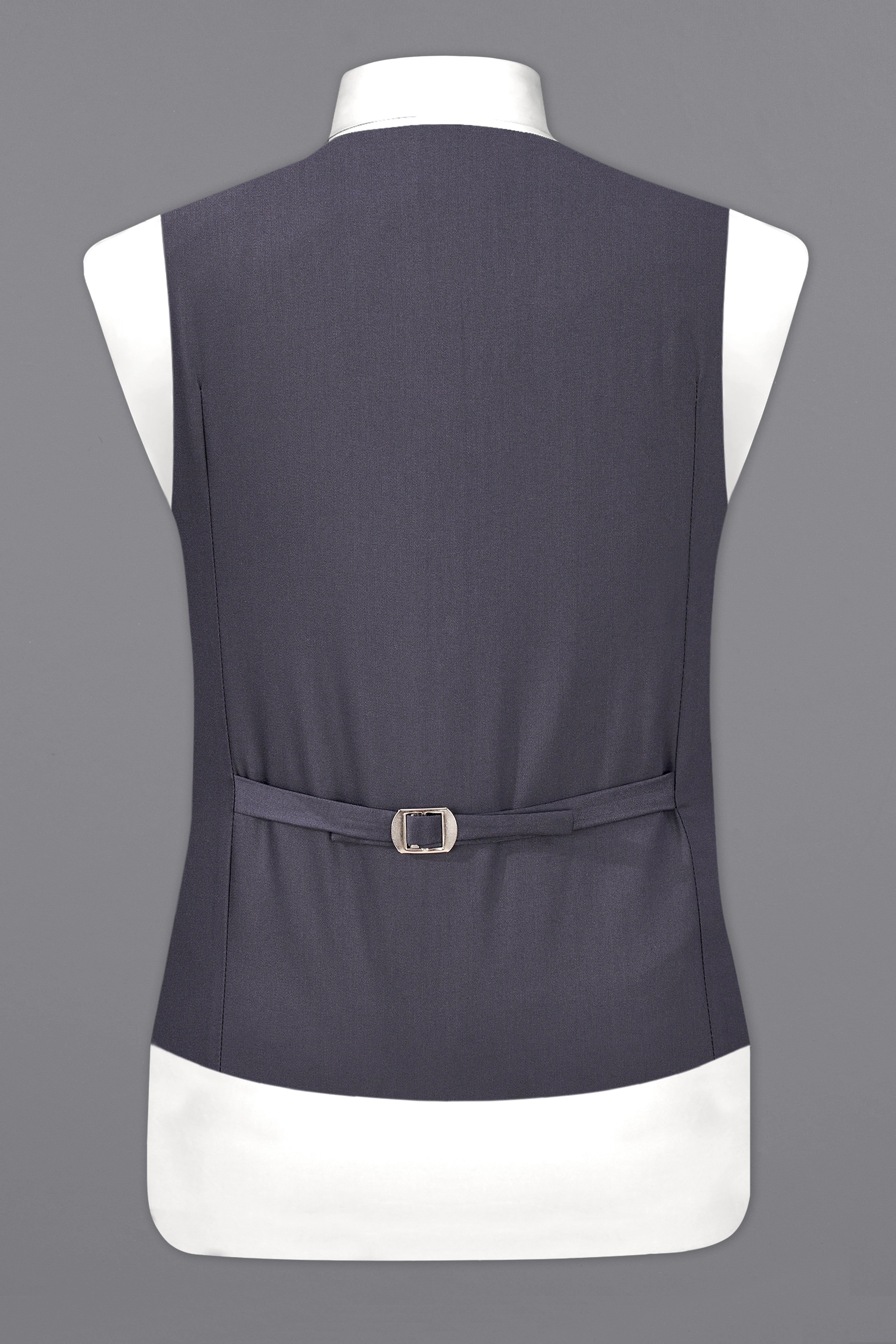 Porpoise Grey Subtle Sheen Wool Blend  Waistcoat