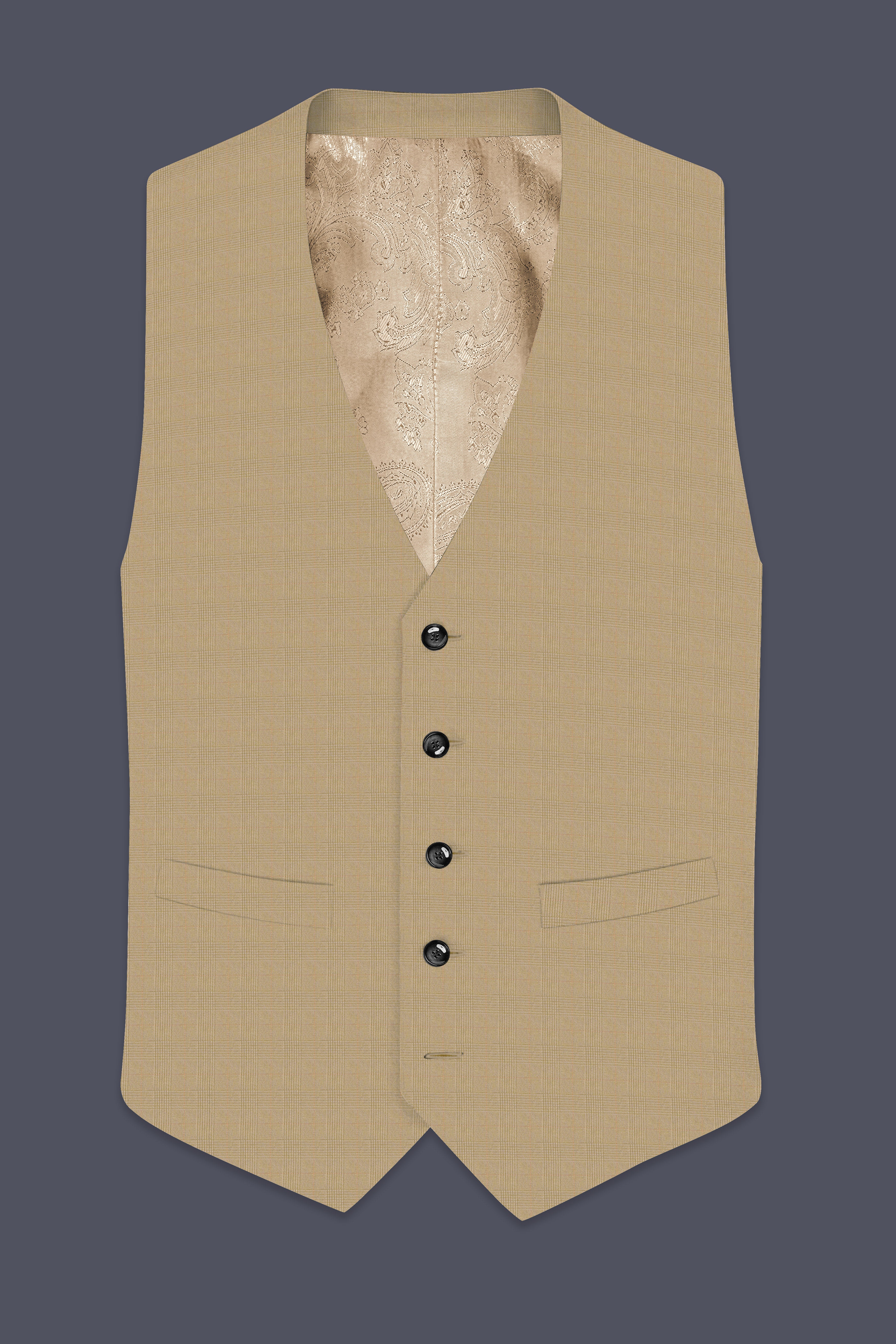 Sandrift Brown Plaid Waistcoat