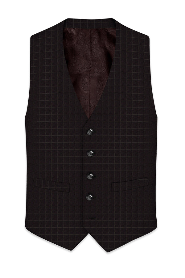 Thunder Brown Plaid Waistcoat