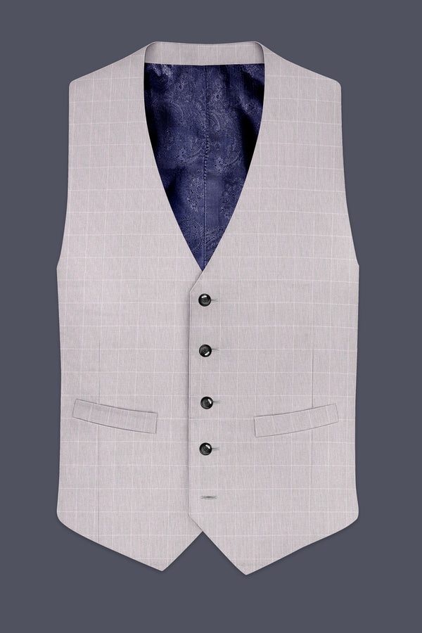 Martini Gray Checkered Waistcoat