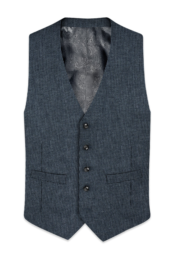Pale Slate Gray and Black Premium Waistcoat
