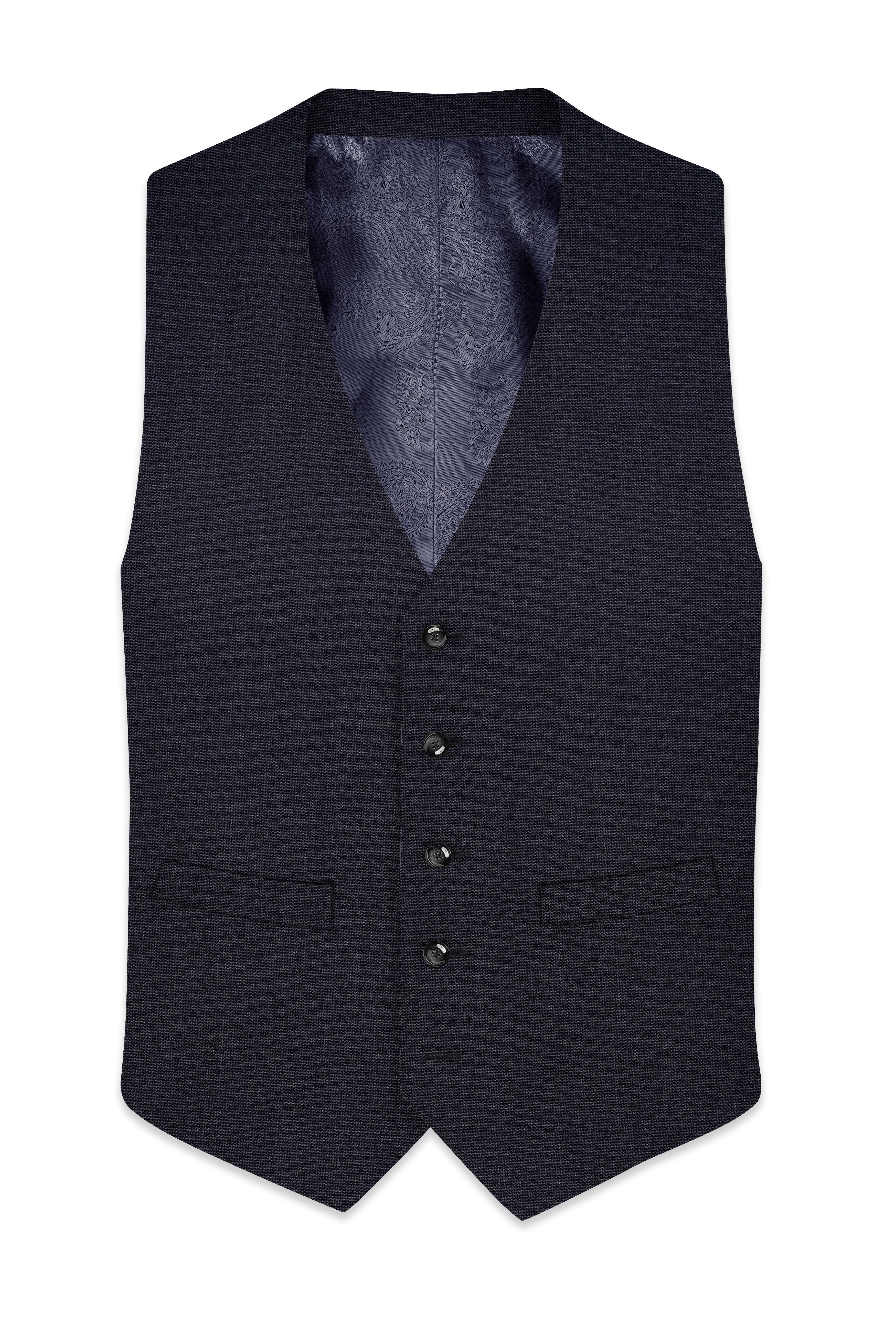 Bastille Dark Grey Textured Waistcoat