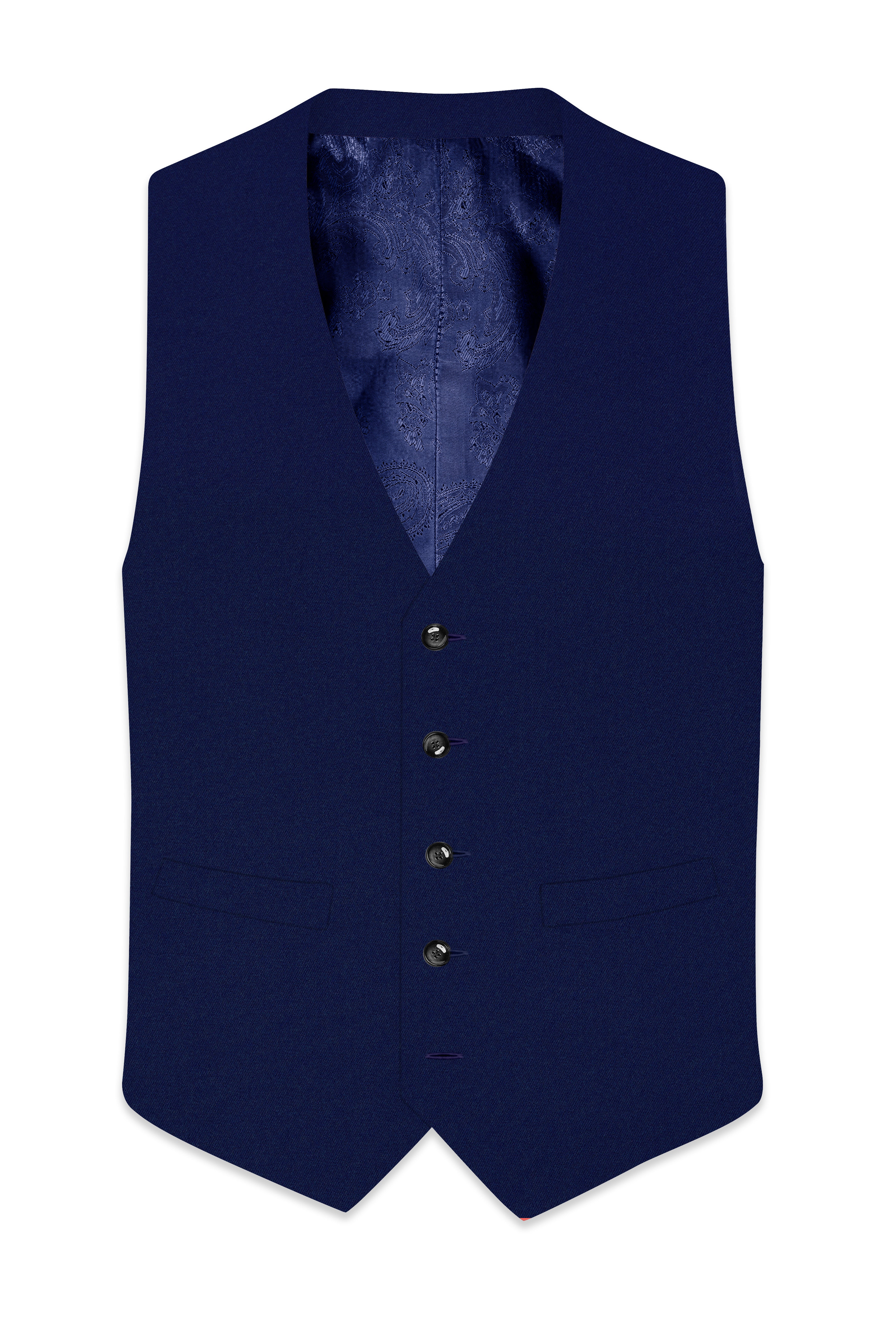Baltic Navy Blue Wool Rich Waistcoat