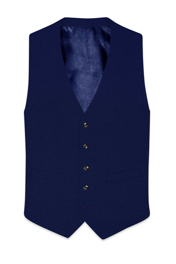 Baltic Navy Blue Wool Rich Waistcoat