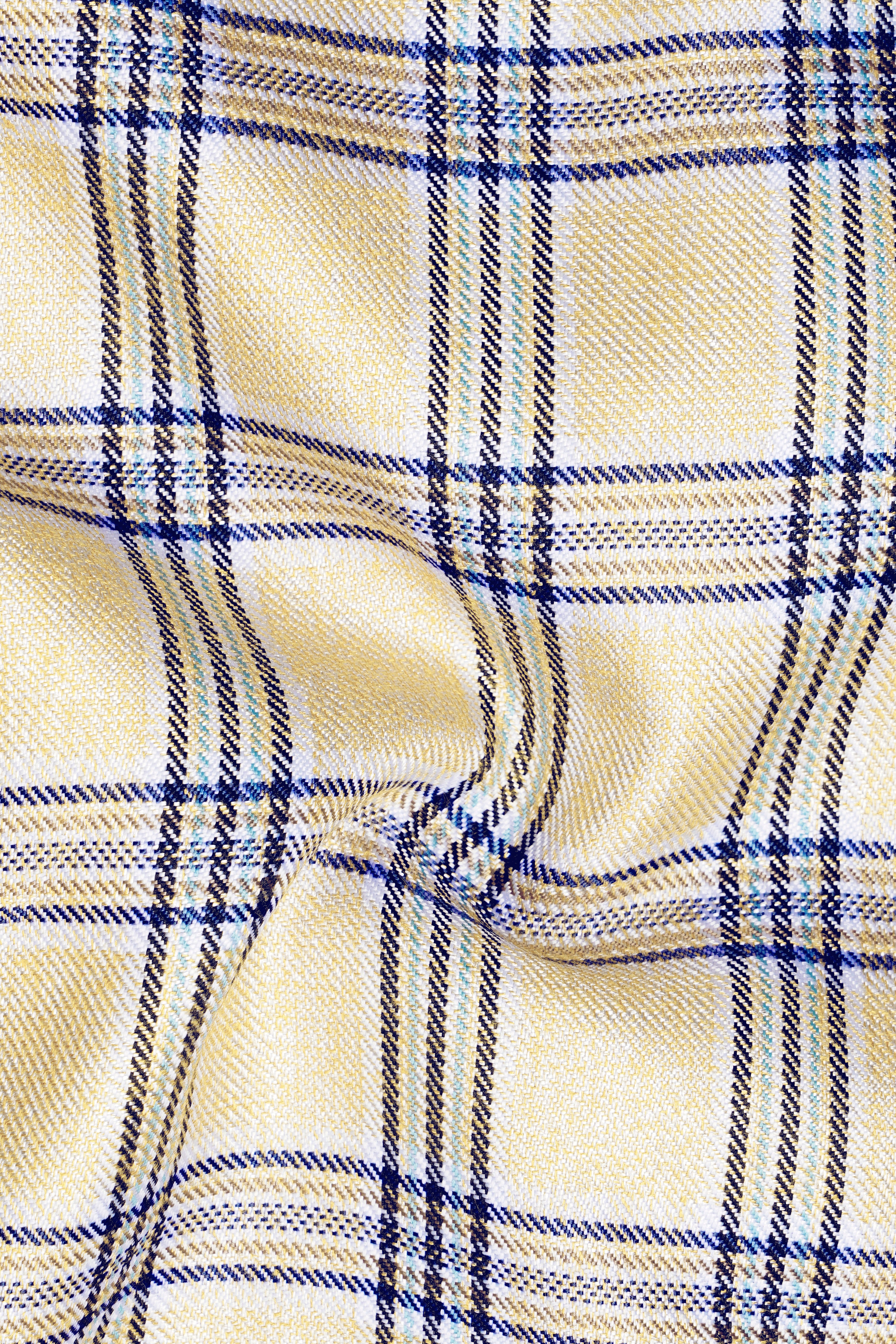 Coriander Light Brown with Rhino Blue Plaid Waistcoat