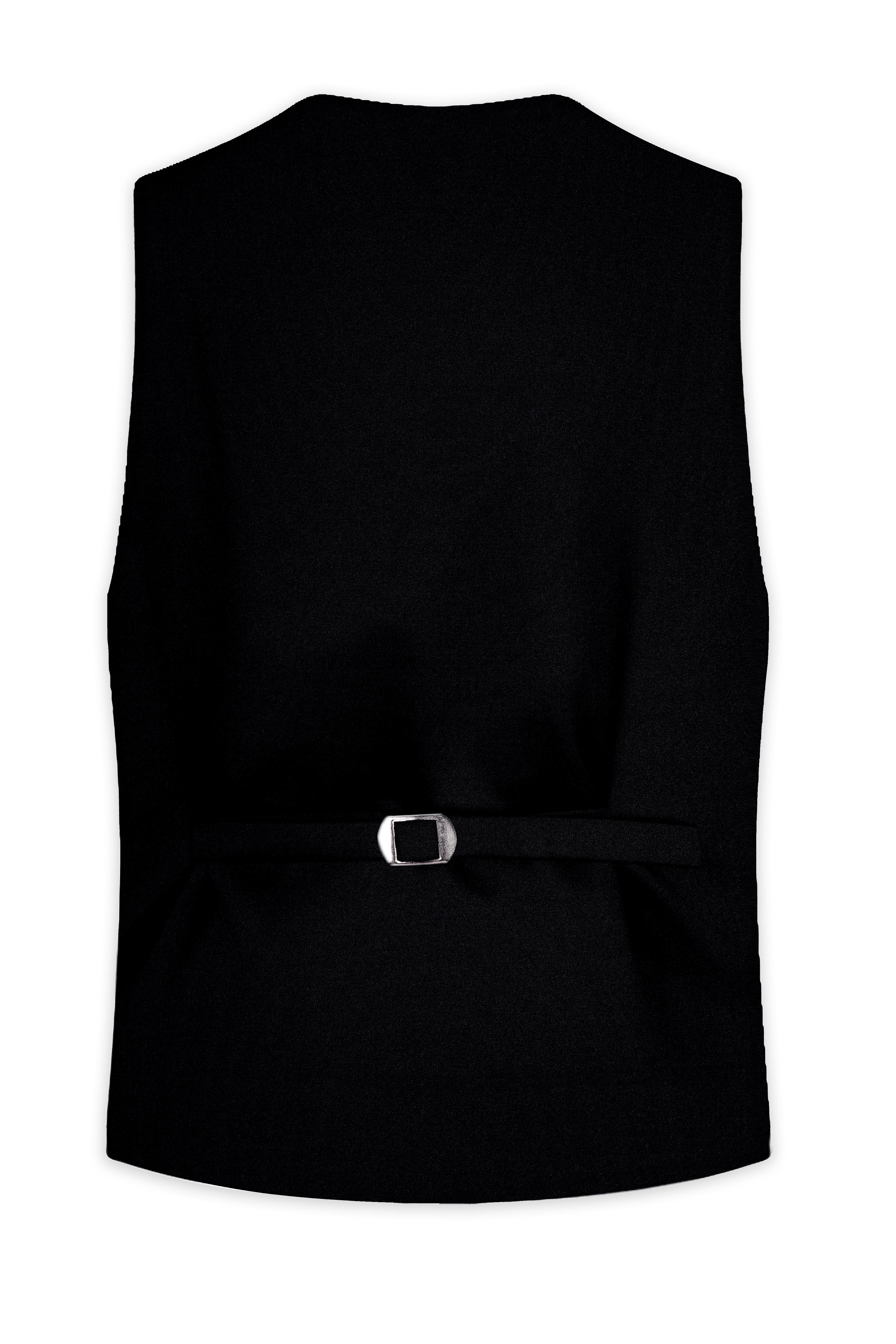 Noirex-Korean Black ( The Best Black We Have ) Designer 4-Way Stretch Waistcoat